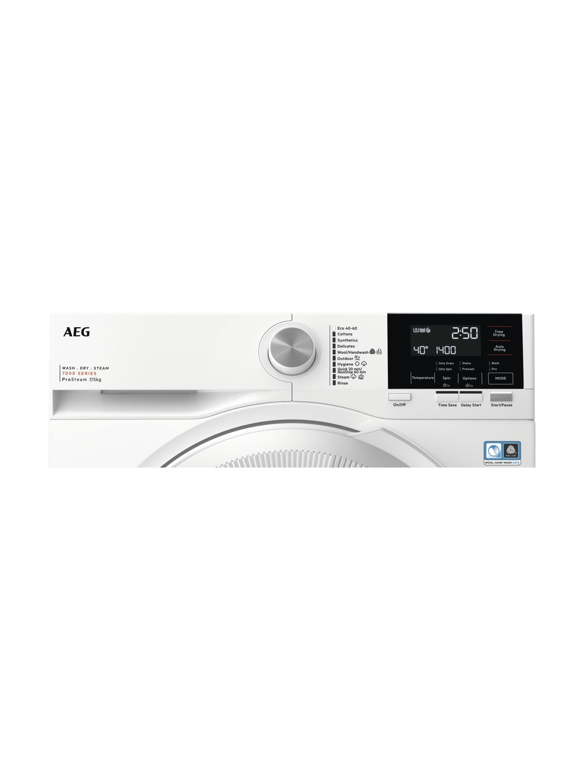 AEG 7000 LWR7175M2B Freestanding Washer Dryer, 7kg/5kg Load, 1400rpm Spin, White – image 2 of 7