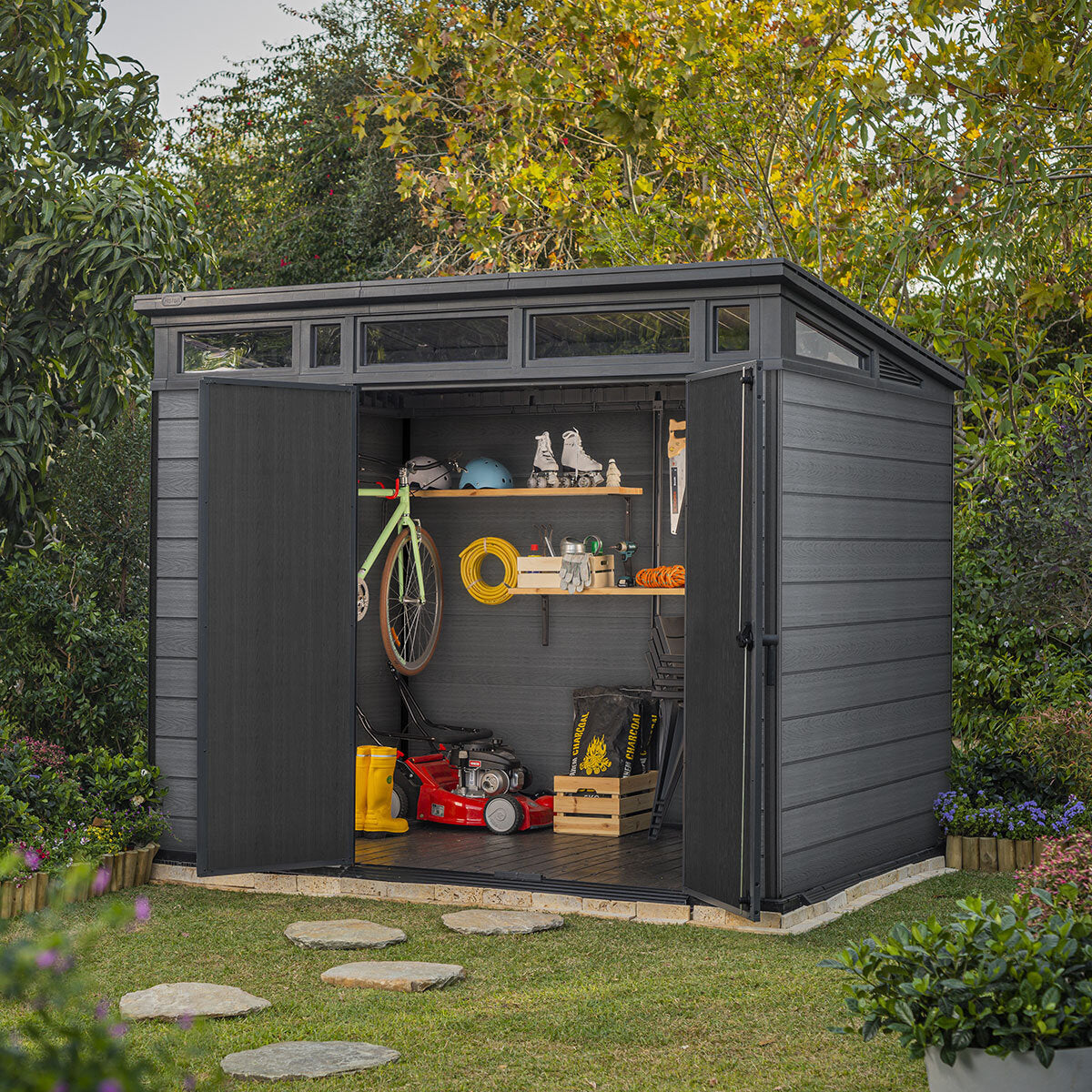 Keter Cortina 9ft 2" x 7ft (2.8 x 2.1m) Storage Shed in Grey – image 7 of 7