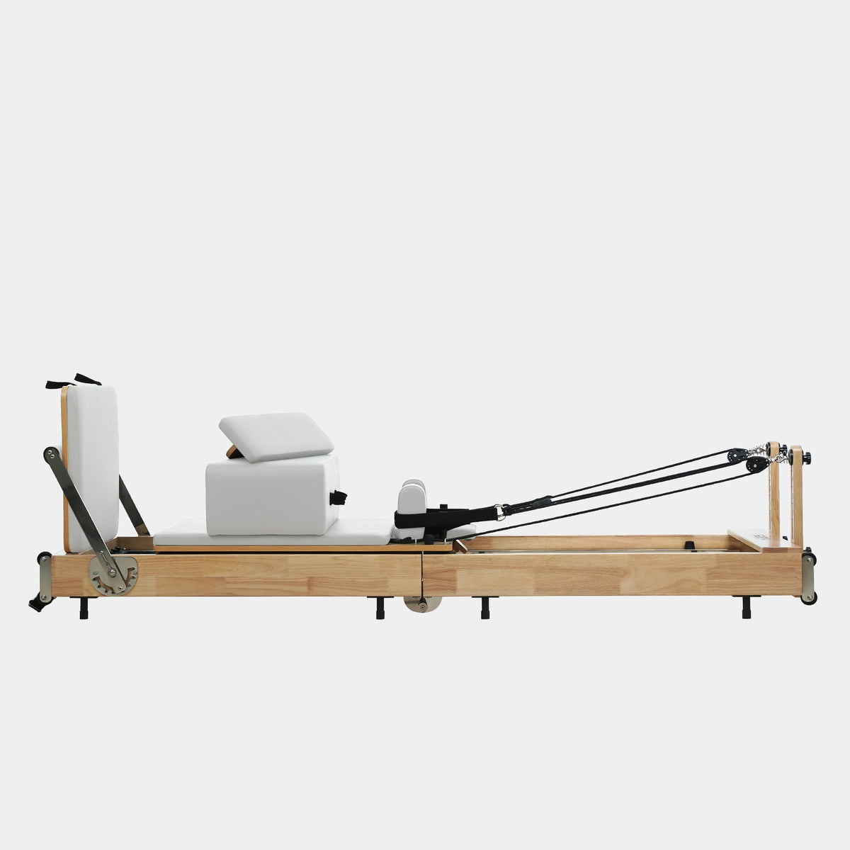 Solid Wood Foldable Pilates Reformer – Space-Saving