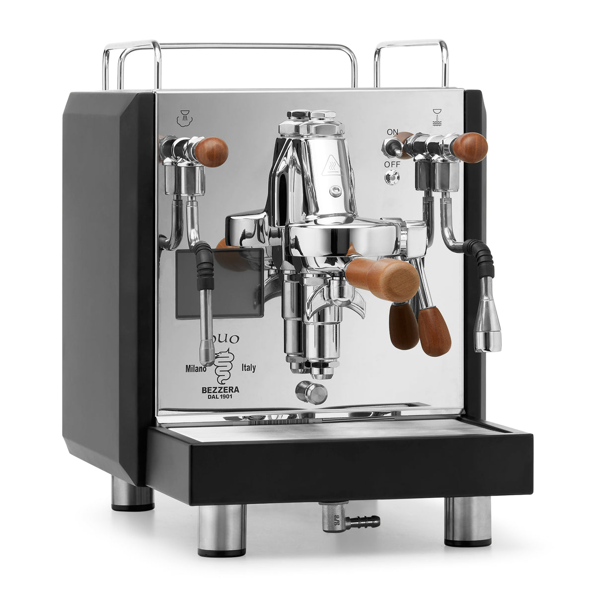 Bezzera DUO MN Espresso Machine – Black / No Flow Control / Sapele