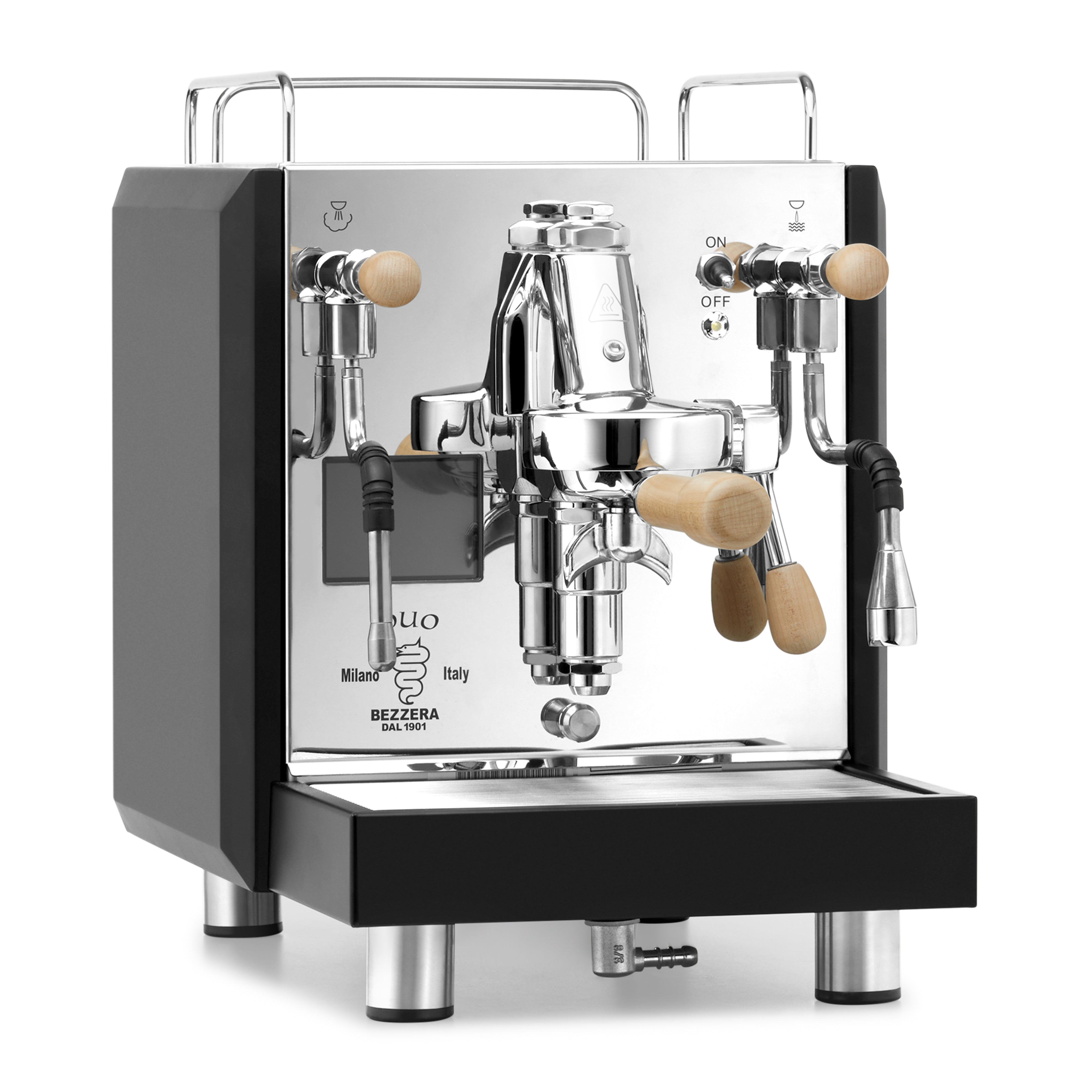 Bezzera DUO MN Espresso Machine – Black / No Flow Control / Tiger Maple