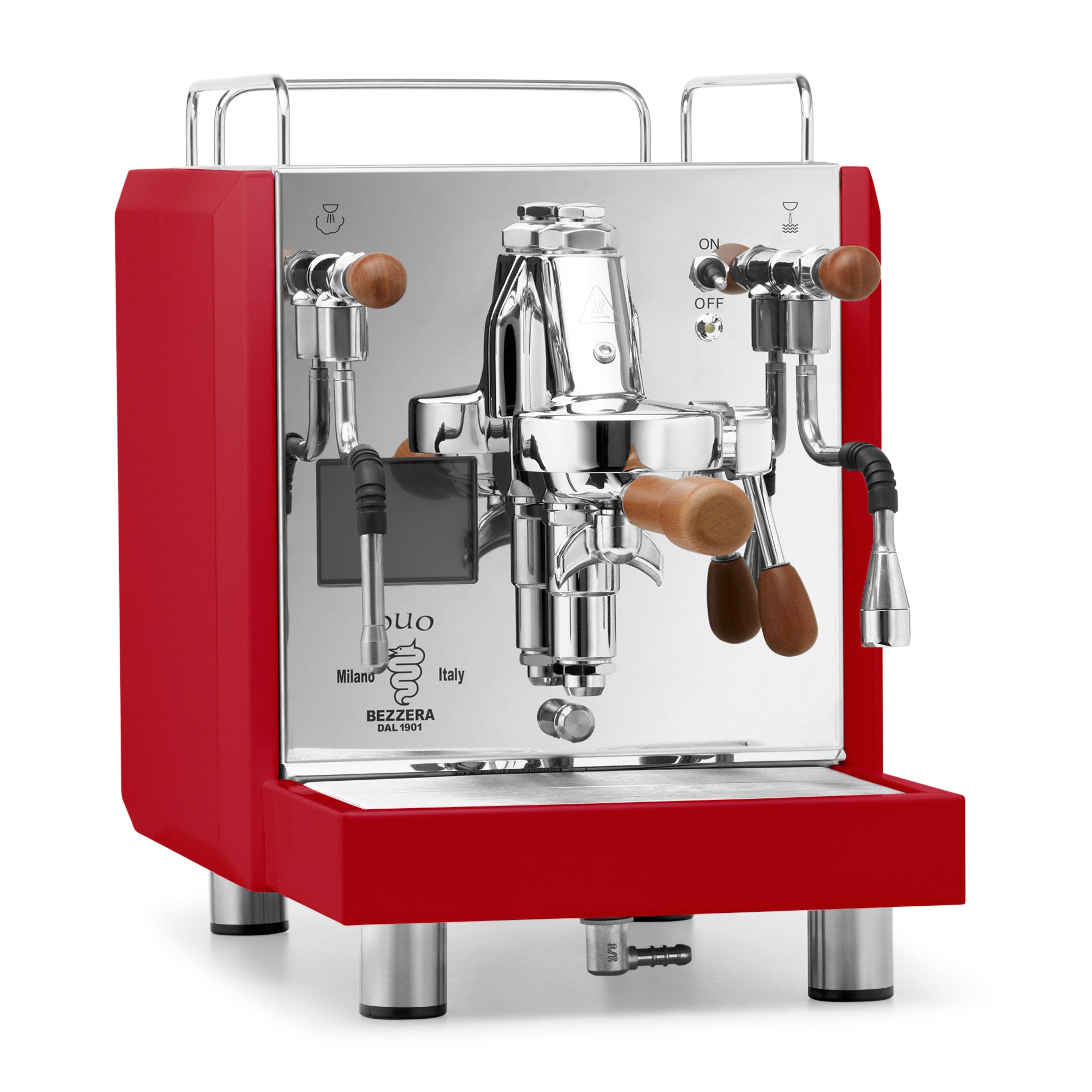 Bezzera DUO MN Espresso Machine – Red / No Flow Control / Sapele