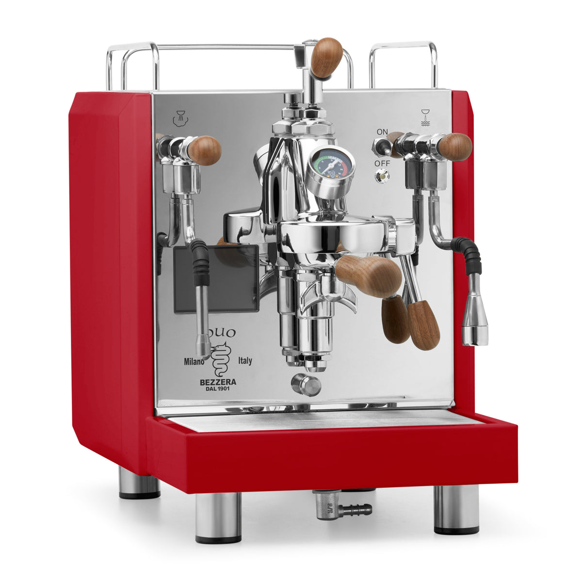Bezzera DUO MN Espresso Machine – Red / Flow Control / Walnut