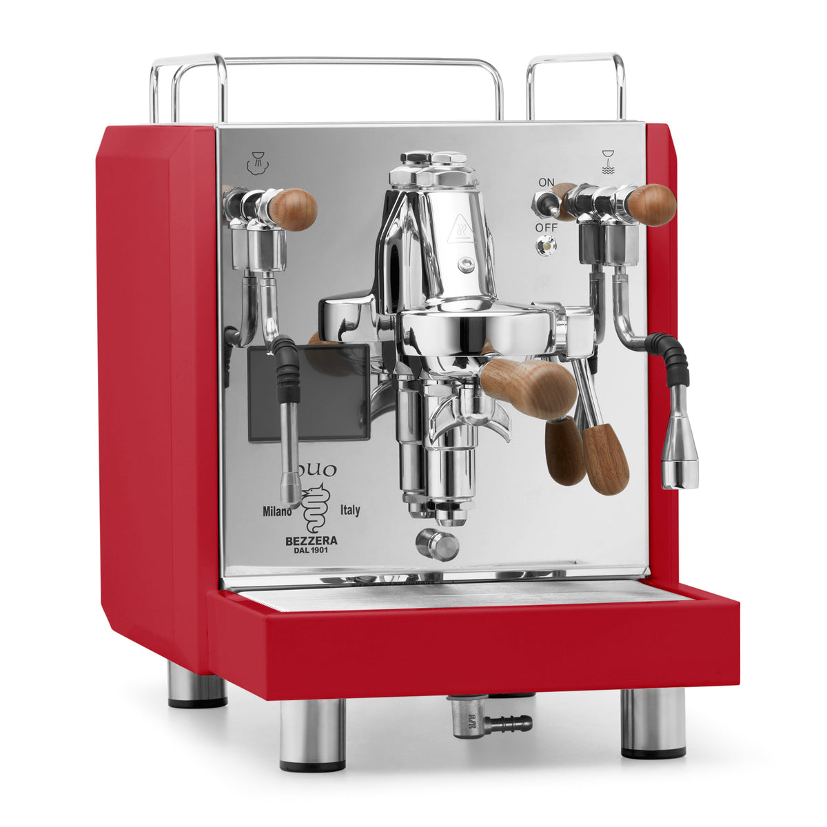 Bezzera DUO MN Espresso Machine – Red / No Flow Control / Walnut