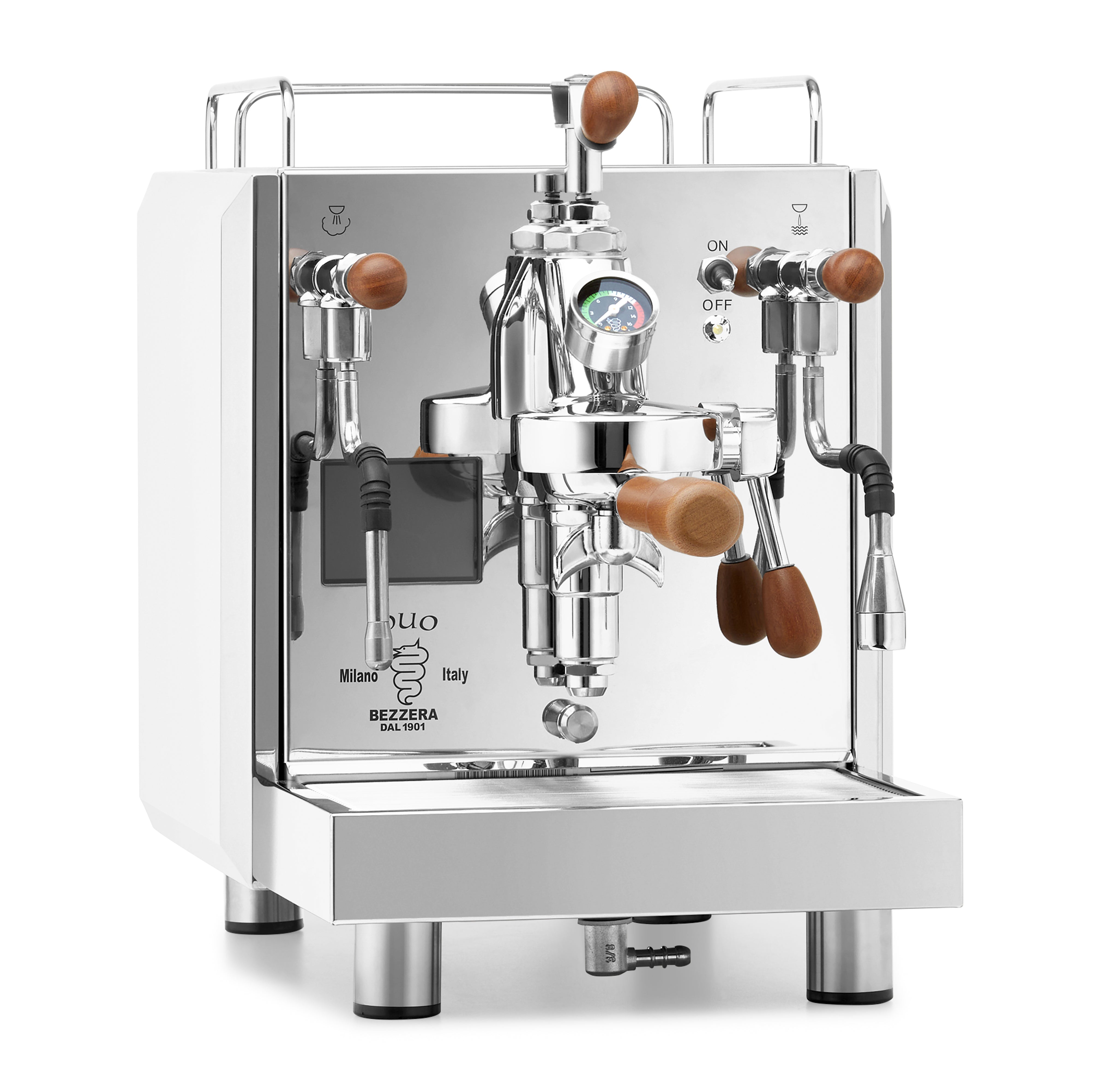 Bezzera DUO MN Espresso Machine – Stainless Steel / Flow Control / Sapele