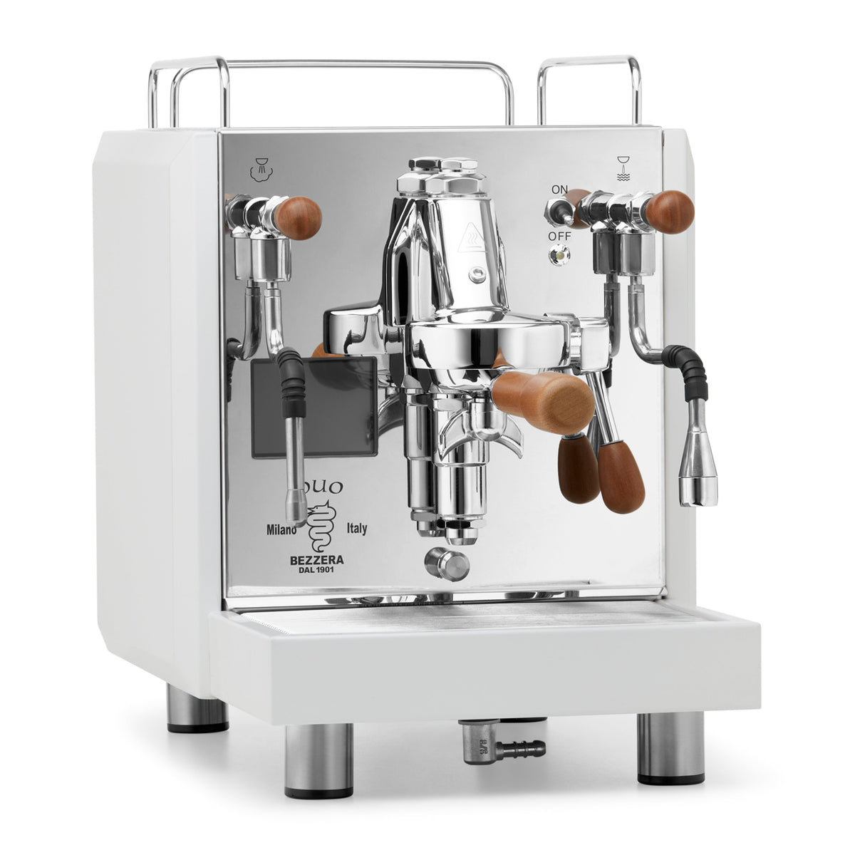 Bezzera DUO MN Espresso Machine – White / No Flow Control / Sapele