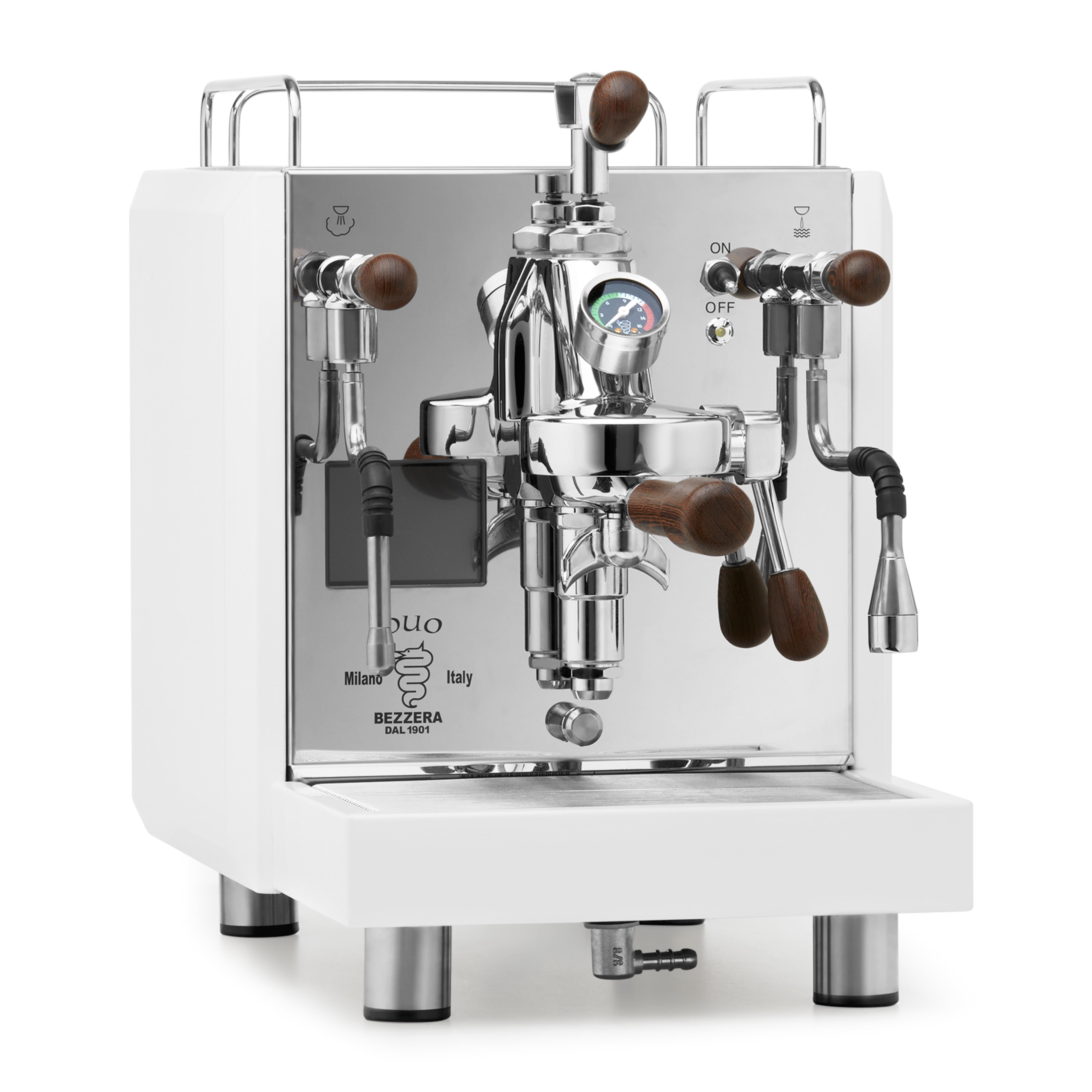 Bezzera DUO MN Espresso Machine – White / Flow Control / Wenge