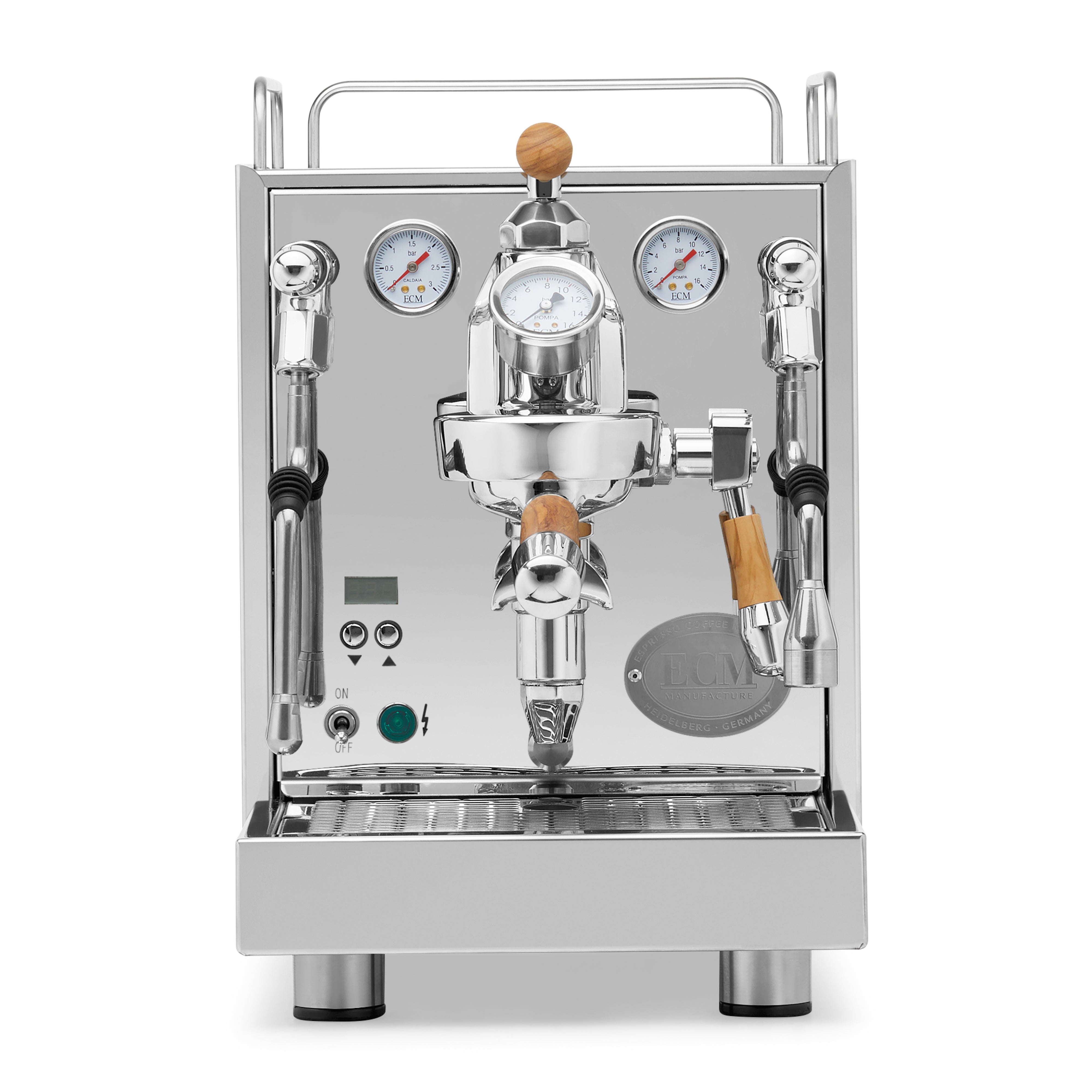 ECM Mechanika Max Espresso Machine – Stainless Steel / Olive Wood / Flow Control