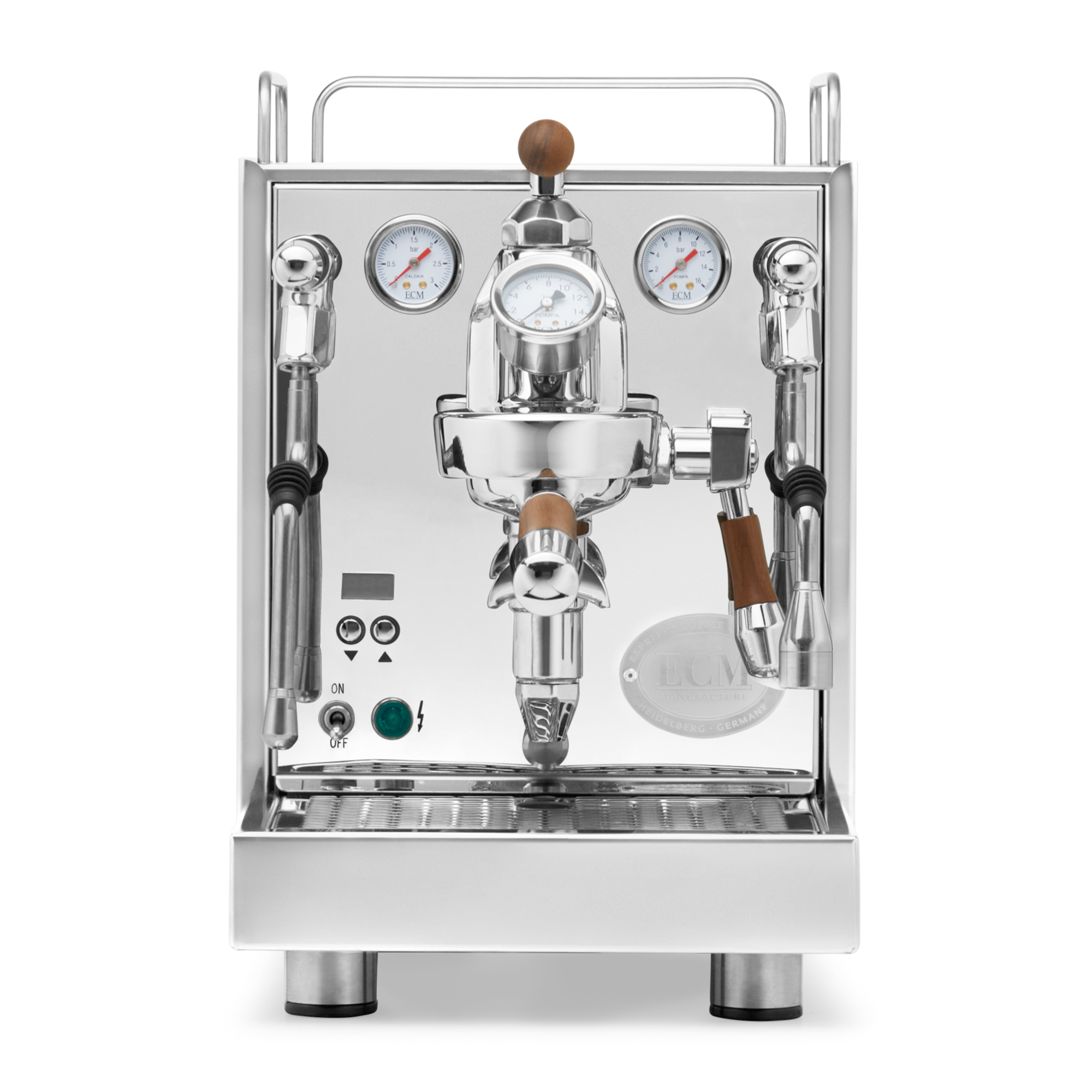 ECM Mechanika Max Espresso Machine – Stainless Steel / Walnut / Flow Control