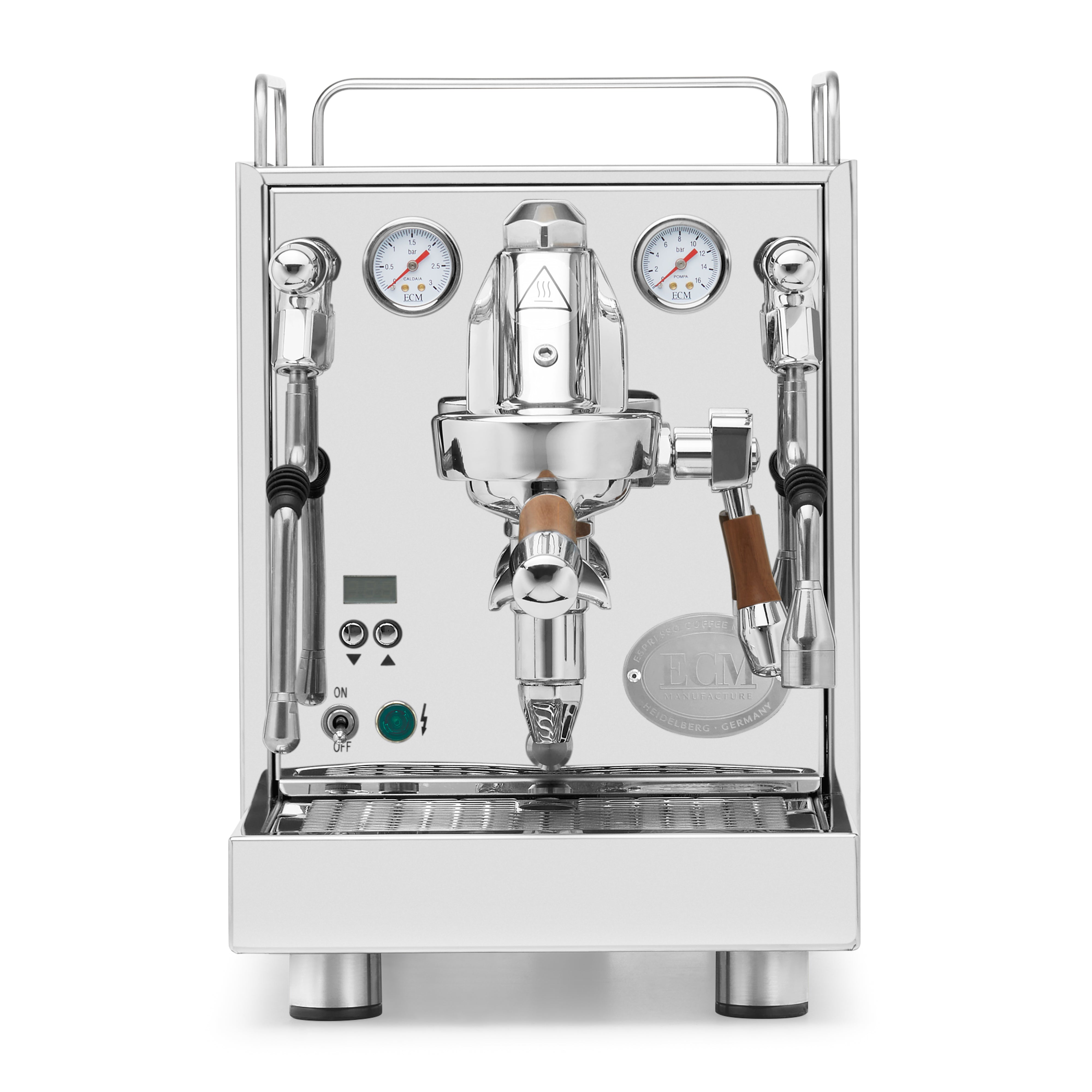 ECM Mechanika Max Espresso Machine – Stainless Steel / Walnut / No Flow Control