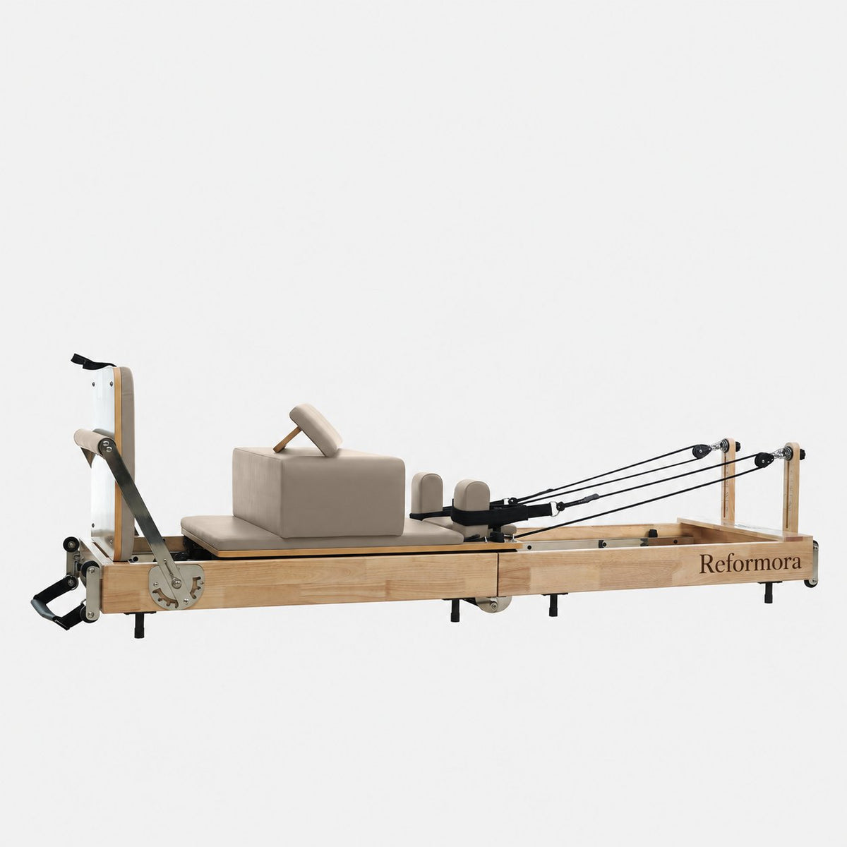 Solid Wood Foldable Pilates Reformer – Space-Saving