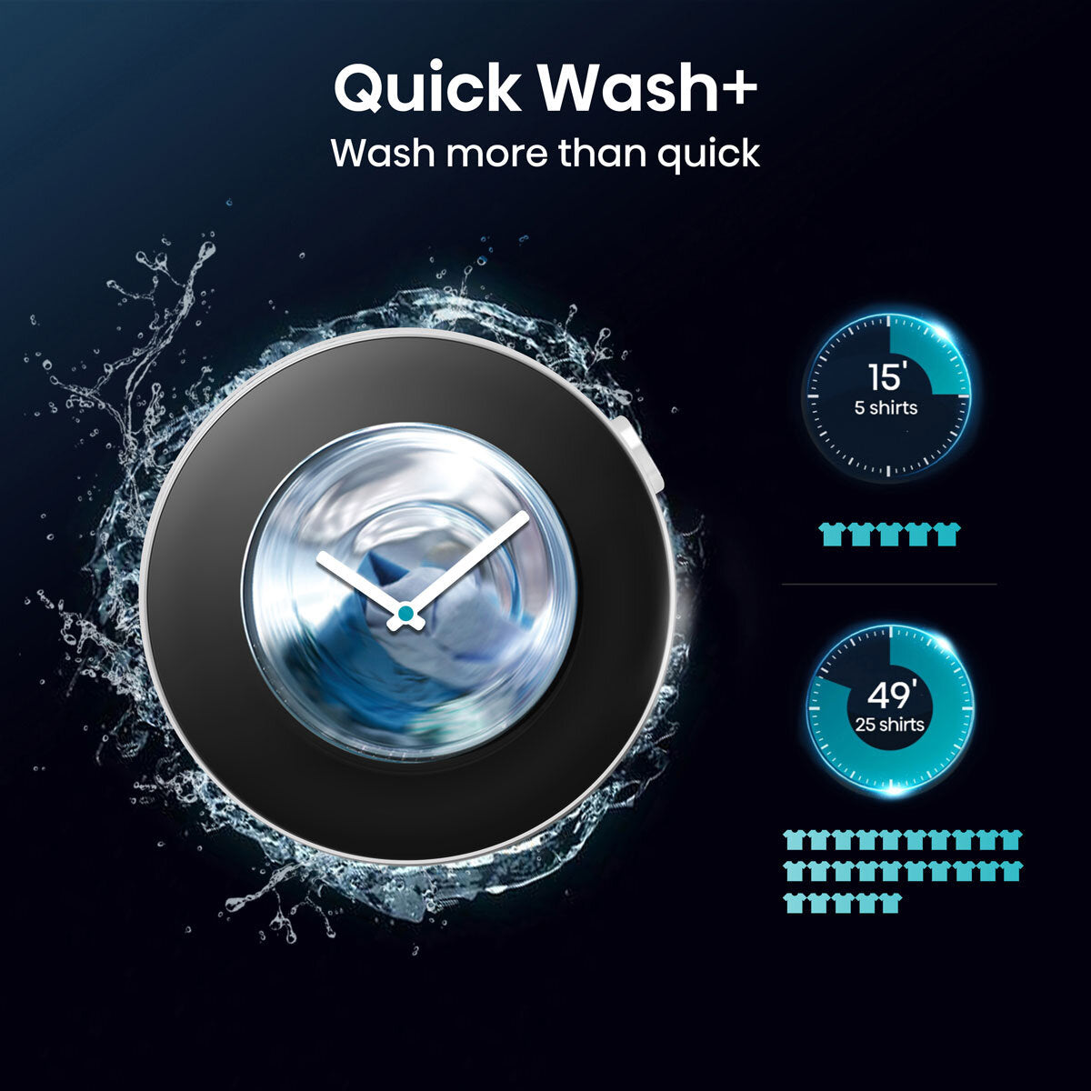 Hisense WD5S1045BB 10.5/6kg, Washer Dryer, D Rated in Black – image 7 of 8