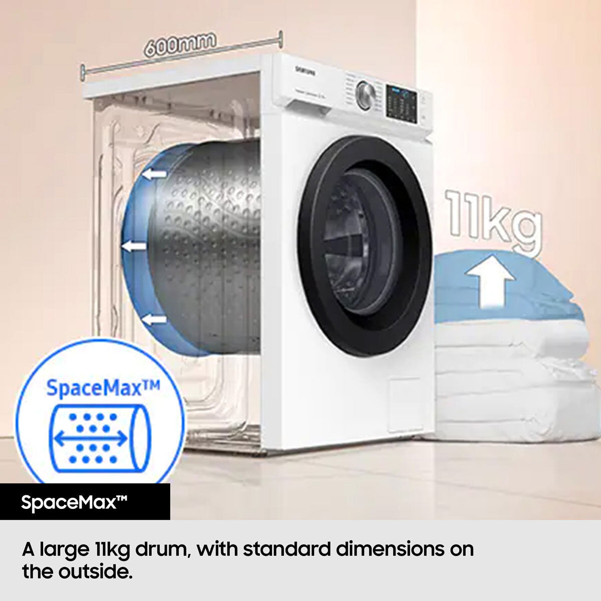 Samsung WD11DG5B15BBEU 11/6kg Washer Dryer, E Rated in Black – image 6 of 8