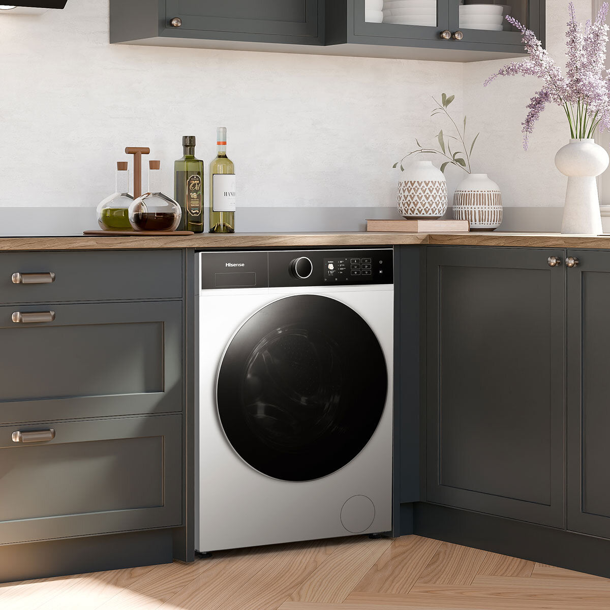 Hisense KitchenFit 5i Series WD5I1245BWR, 12kg/ 8kg Washer Dryer, D Rated in White – image 7 of 7