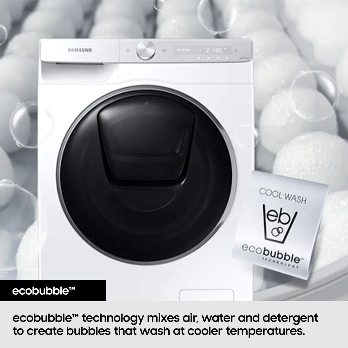 Samsung Series 5 WD90DG5B15BEEU 9/6kg Washer Dryer, D Rated in White – image 5 of 8