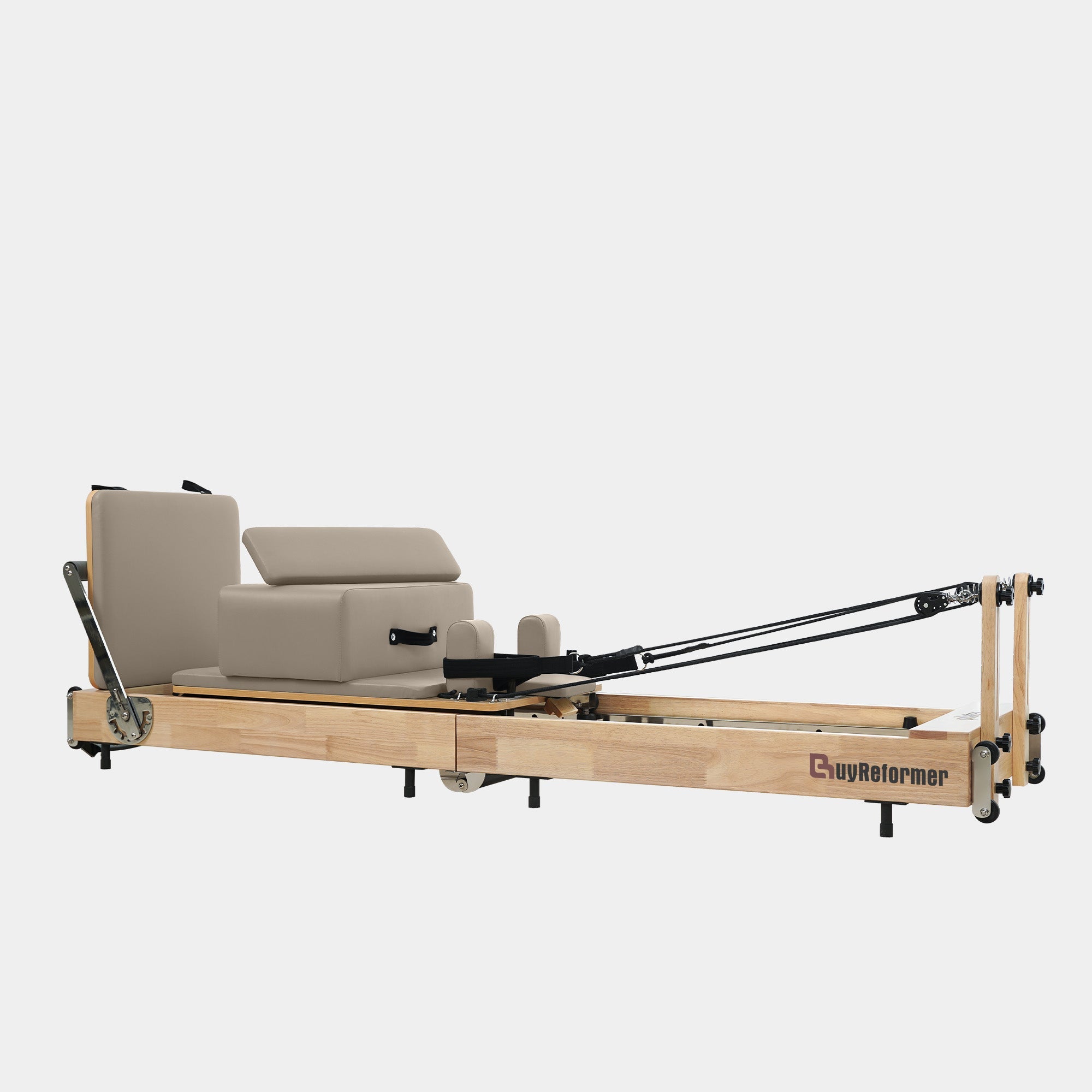 Solid Wood Foldable Pilates Reformer – Space-Saving