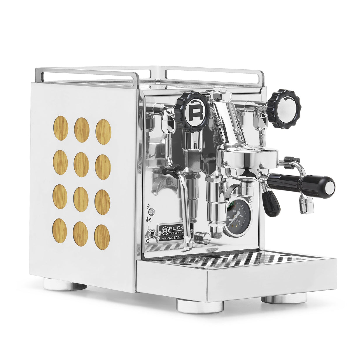 Rocket Espresso Appartamento 2.0 Chrome – Olive Wood / No Accents