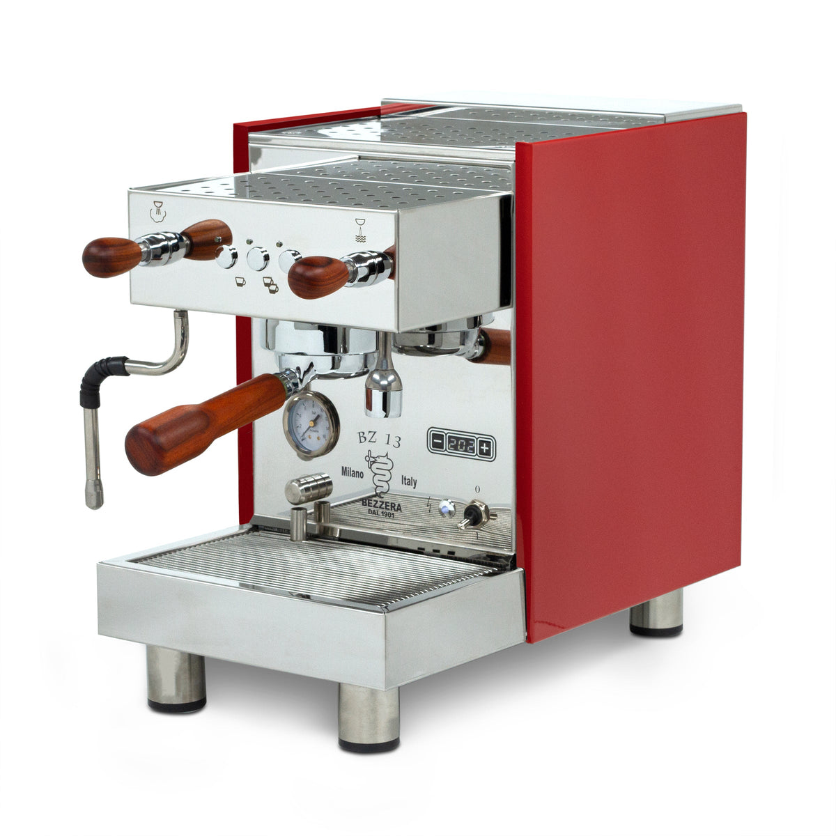 Bezzera BZ13 DE Espresso Machine - Special Edition – Red / Rosewood