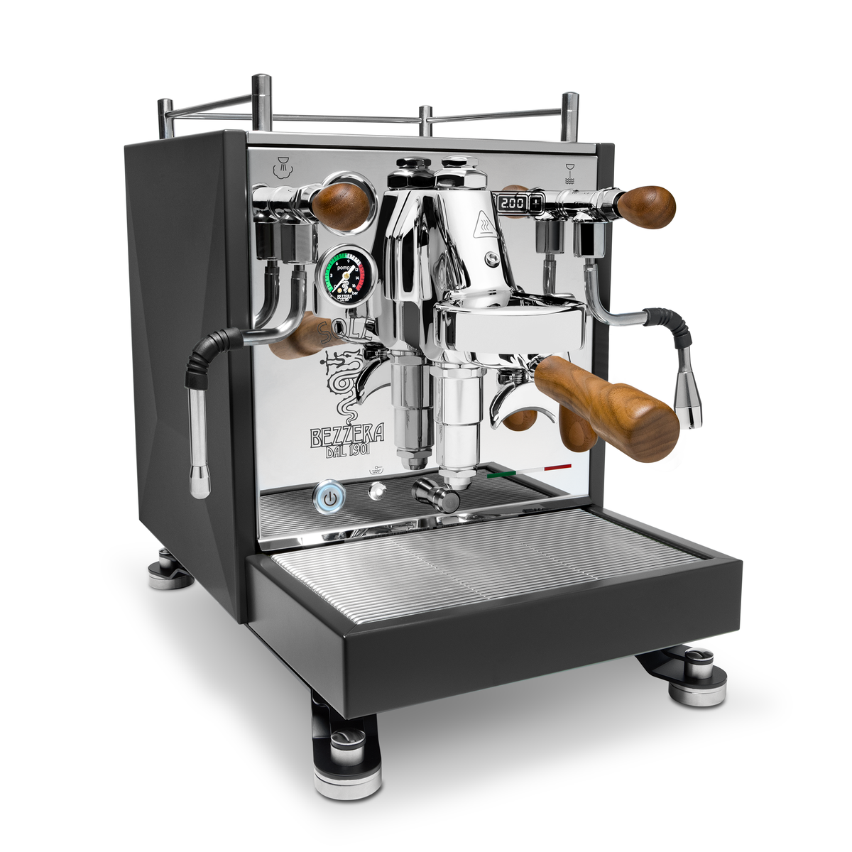 Bezzera Sole Espresso Machine – Matte Black / Walnut / No Flow Control