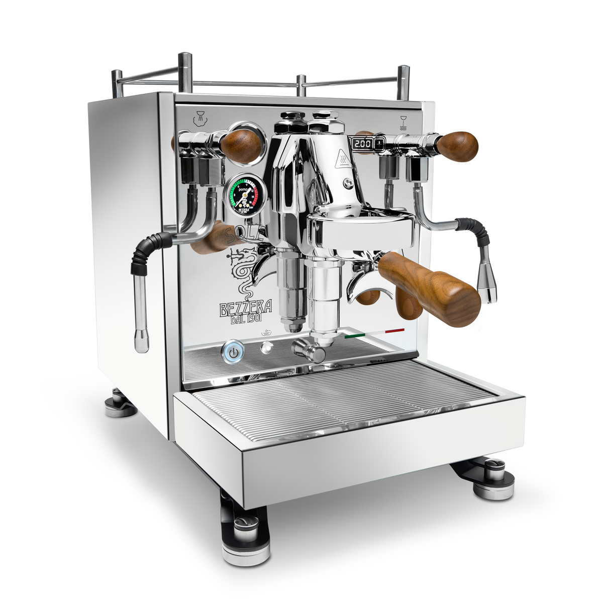 Bezzera Sole Espresso Machine – Stainless Steel / Walnut / No Flow Control