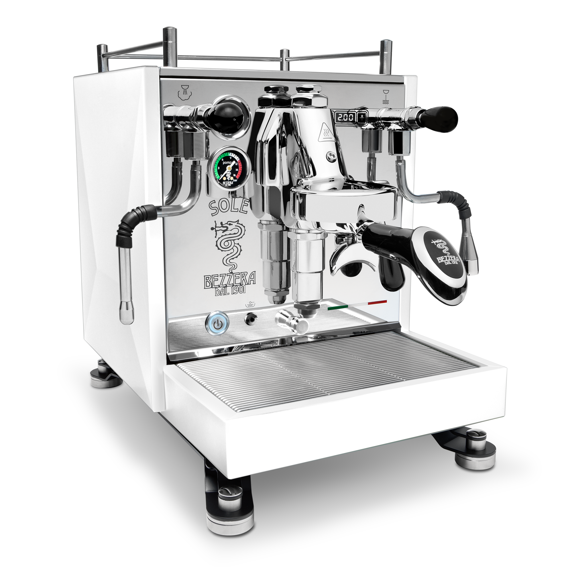 Bezzera Sole Espresso Machine – Matte White / Stock / No Flow Control