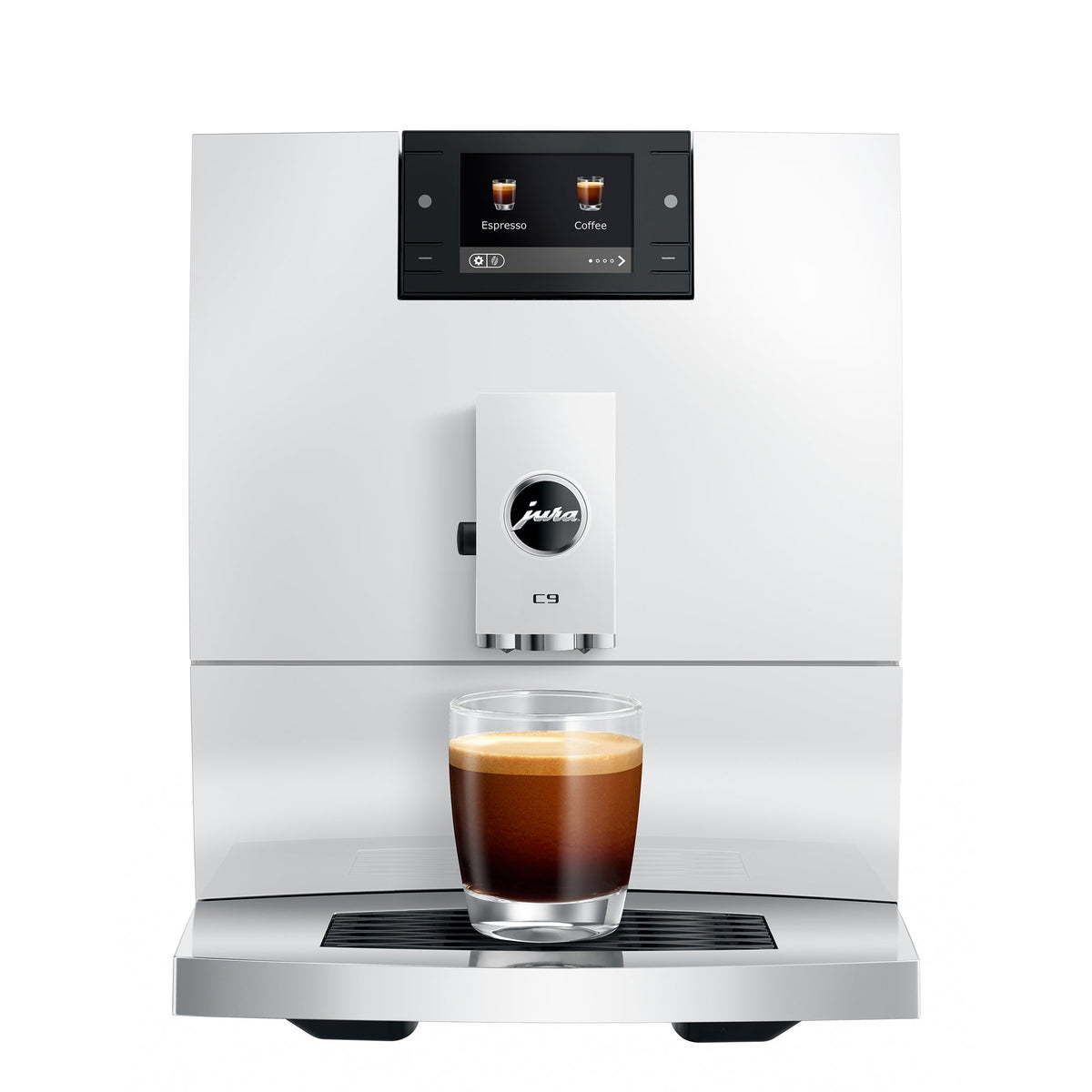 JURA C9 Super-Automatic Espresso Machine – Piano White