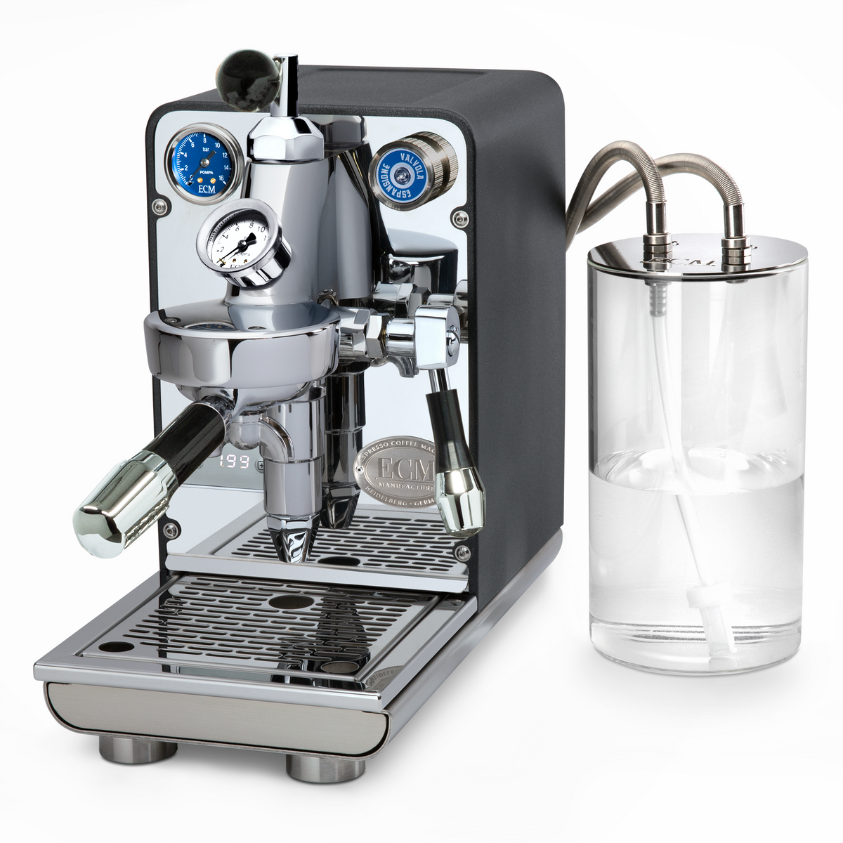 Refurbished ECM Puristika Single-Boiler Espresso Machine - Stainless Steel – Anthracite / Flow Control