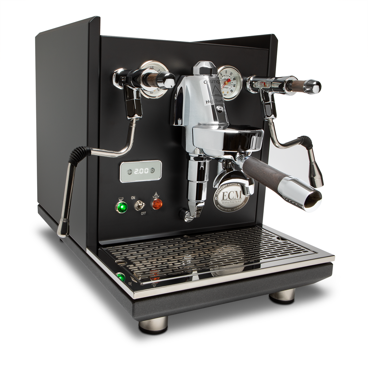 ECM Synchronika Espresso Machine - Limited Edition Color Line – Black with Blackened Oak