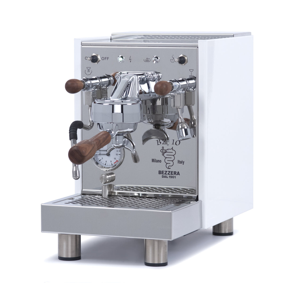 Bezzera BZ10 Espresso Machine – White / Rosewood