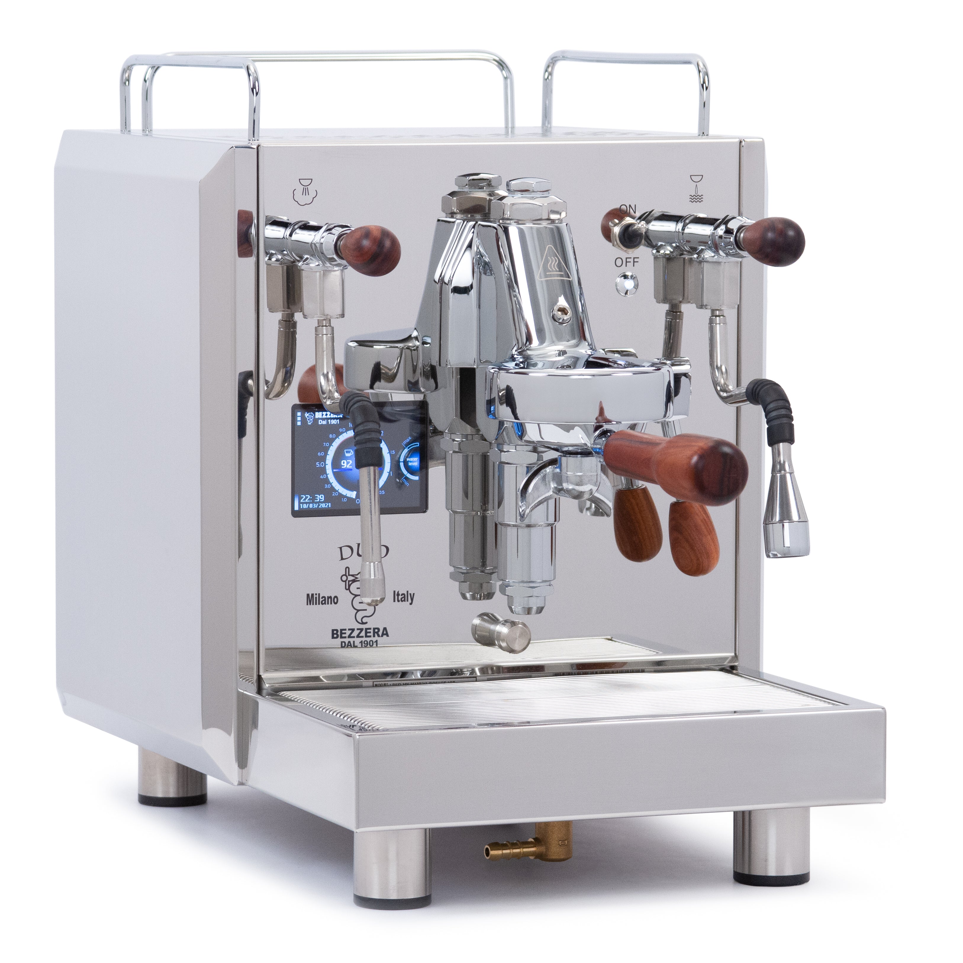 Bezzera DUO MN Espresso Machine – Stainless Steel / No Flow Control / Rosewood