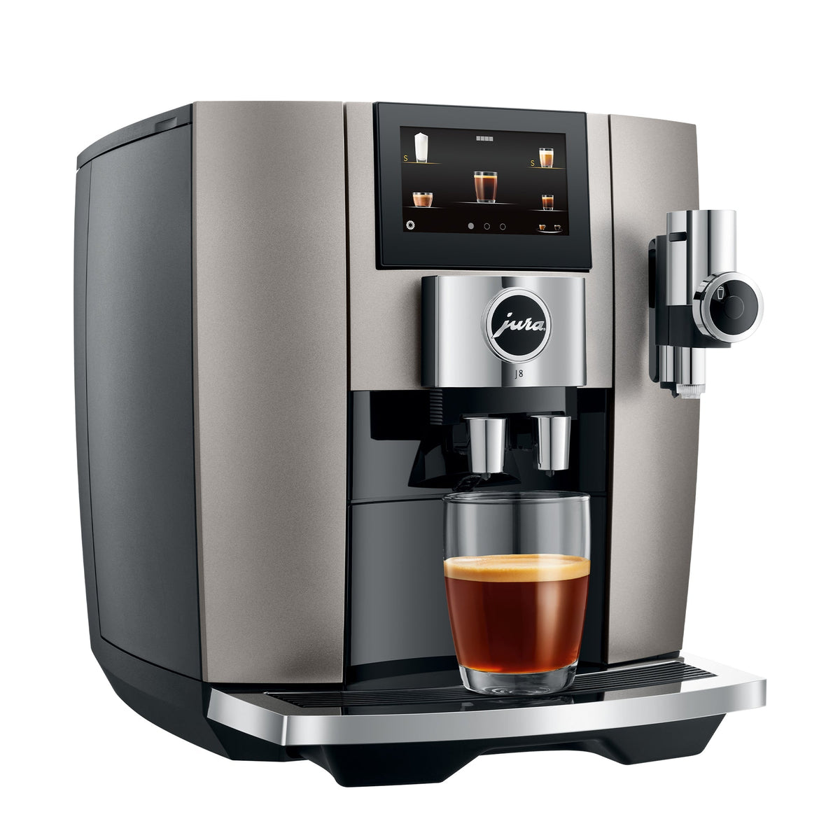 Refurbished JURA J8 Super-Automatic Espresso Machine – Midnight Silver