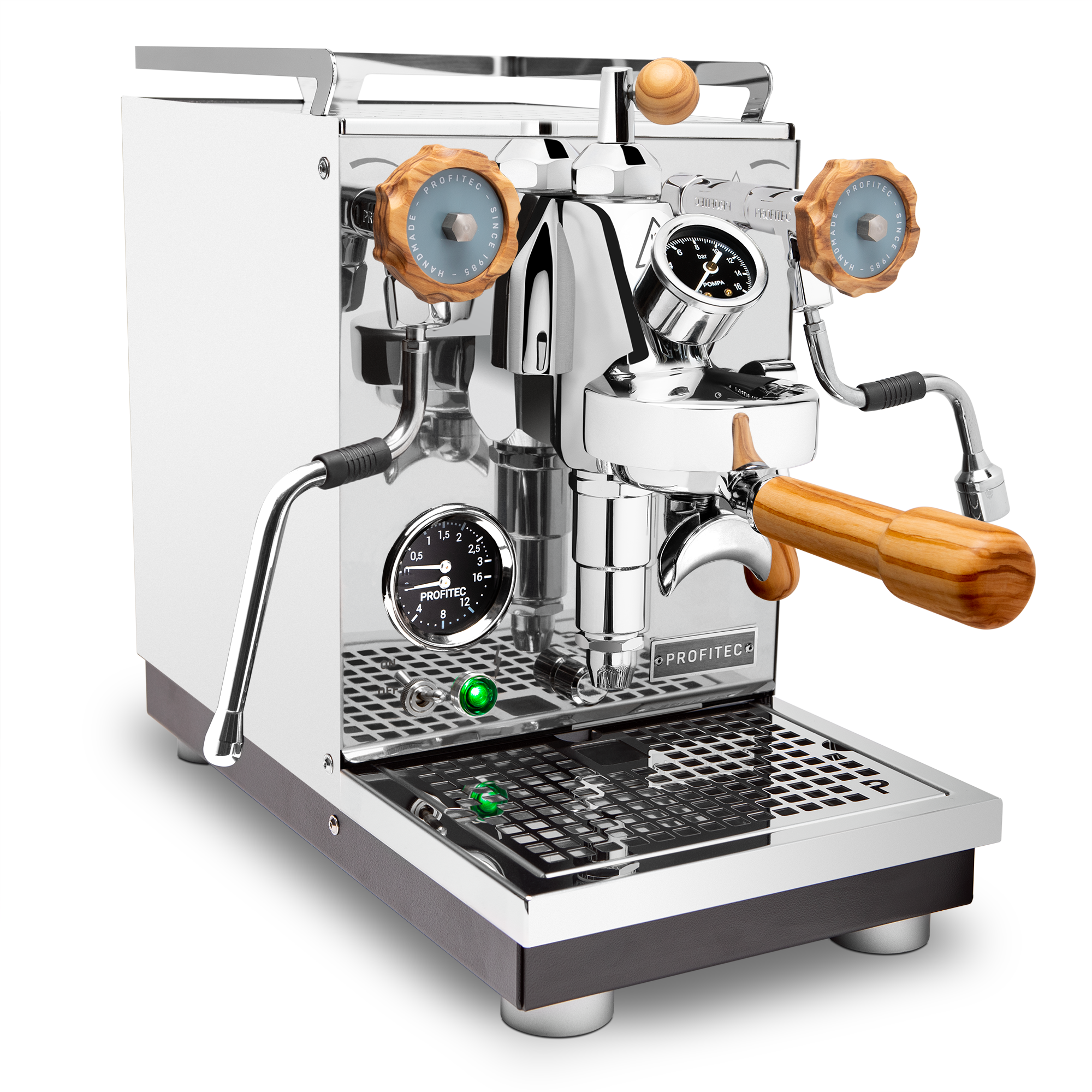 Profitec Pro 400 Espresso Machine – Stainless Steel / Olive Wood / Flow Control