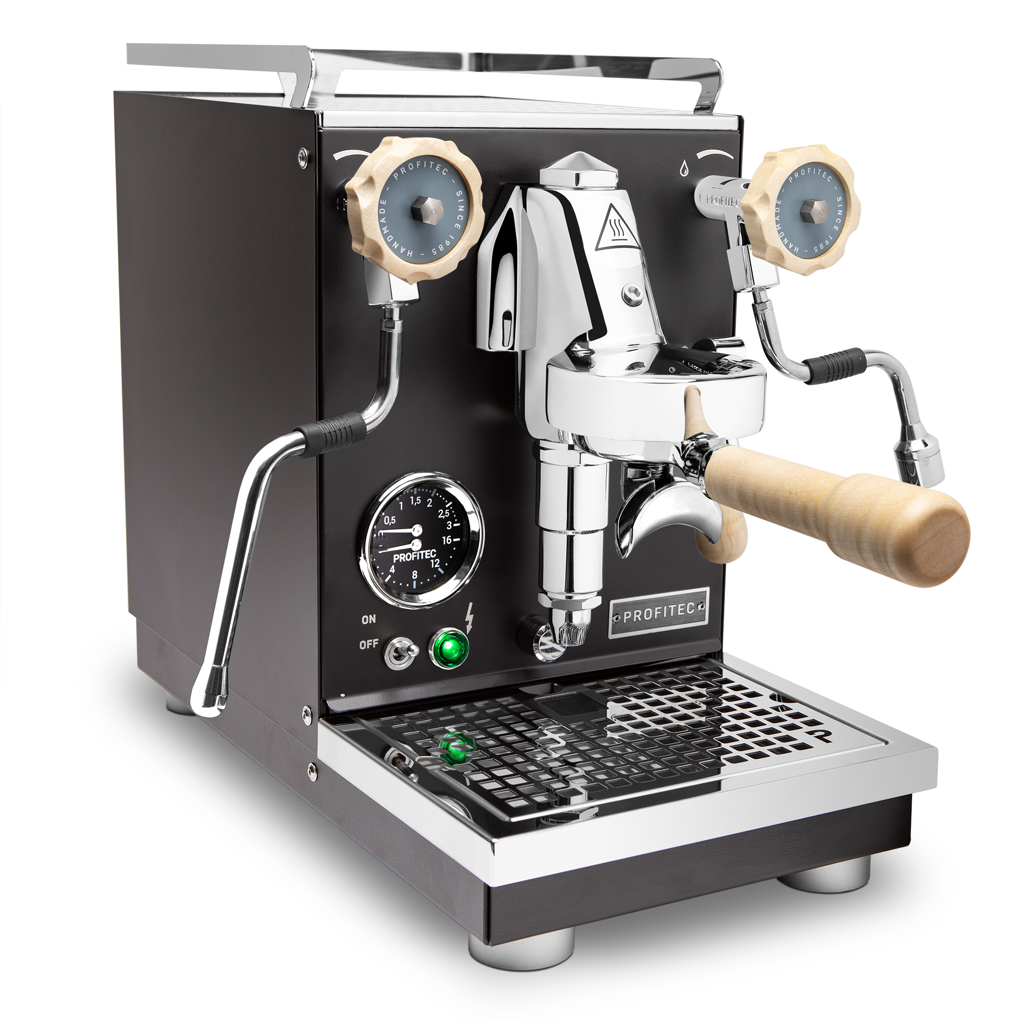Profitec Pro 400 Espresso Machine – Black / Tiger Maple / No Flow Control