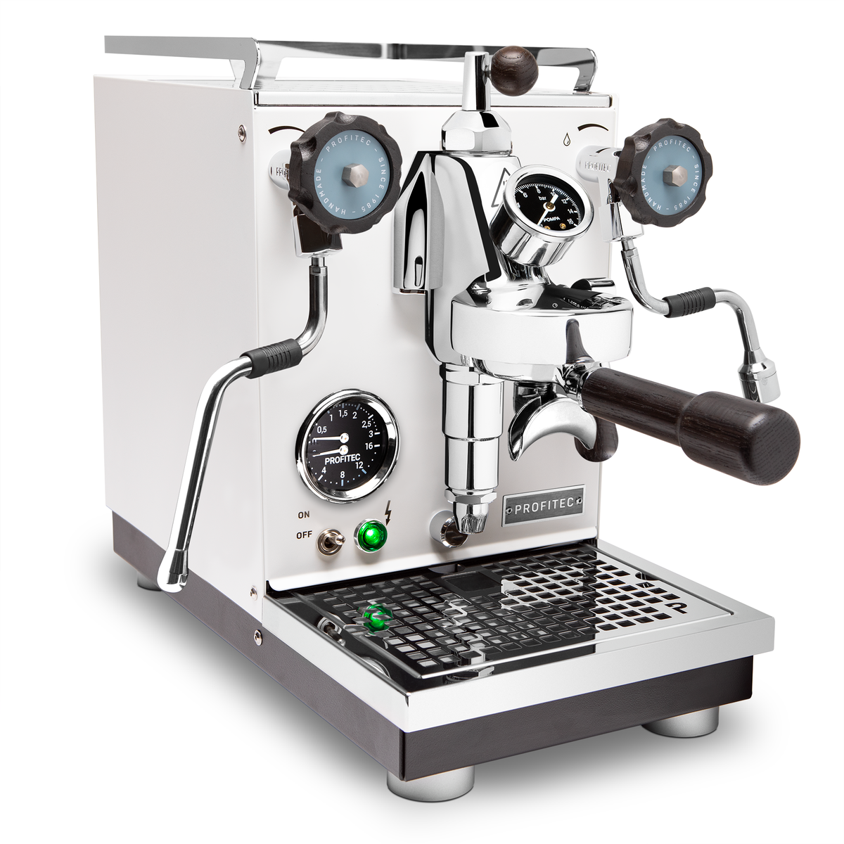 Profitec Pro 400 Espresso Machine – White / Blackened Oak / Flow Control