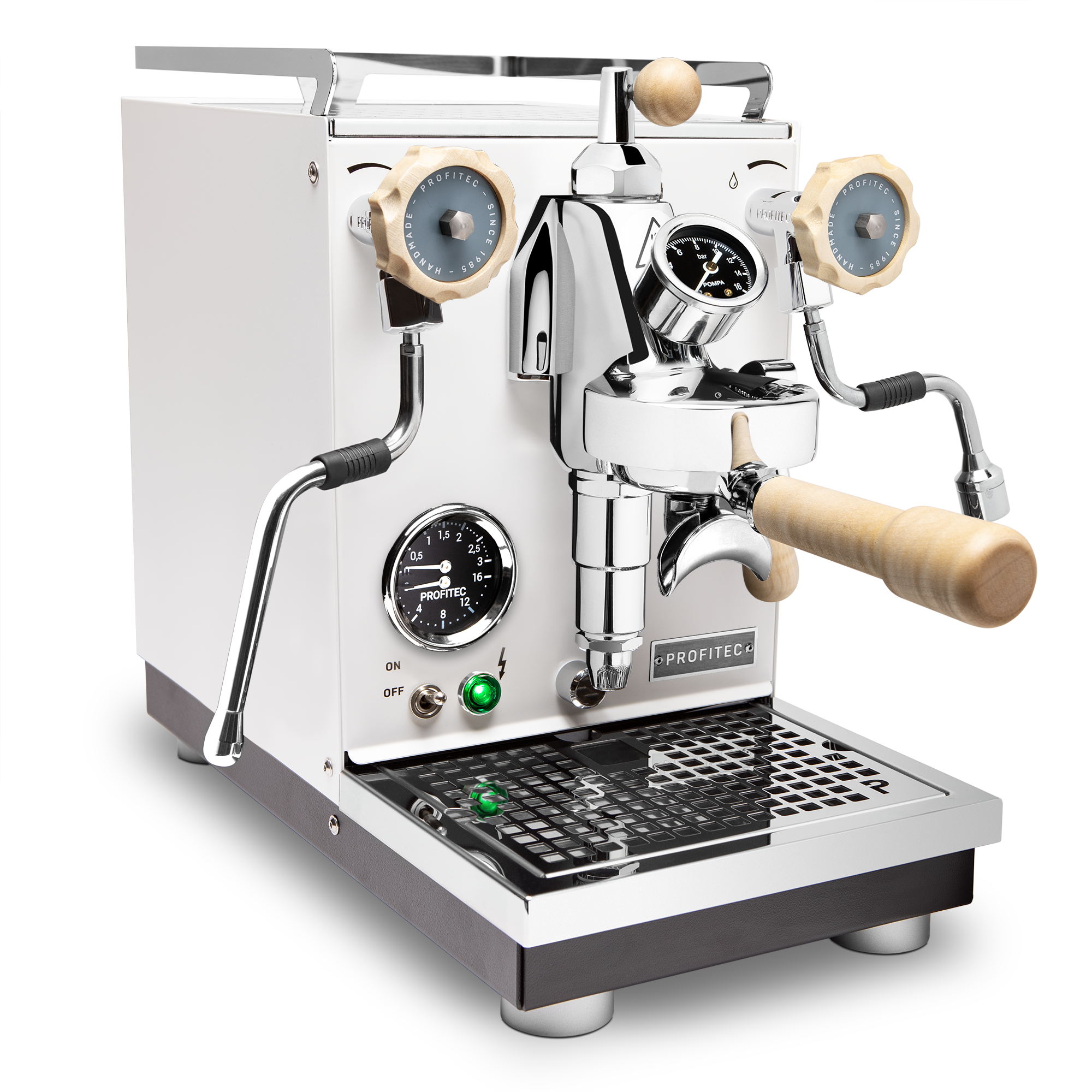 Profitec Pro 400 Espresso Machine – Stainless Steel / Tiger Maple / Flow Control