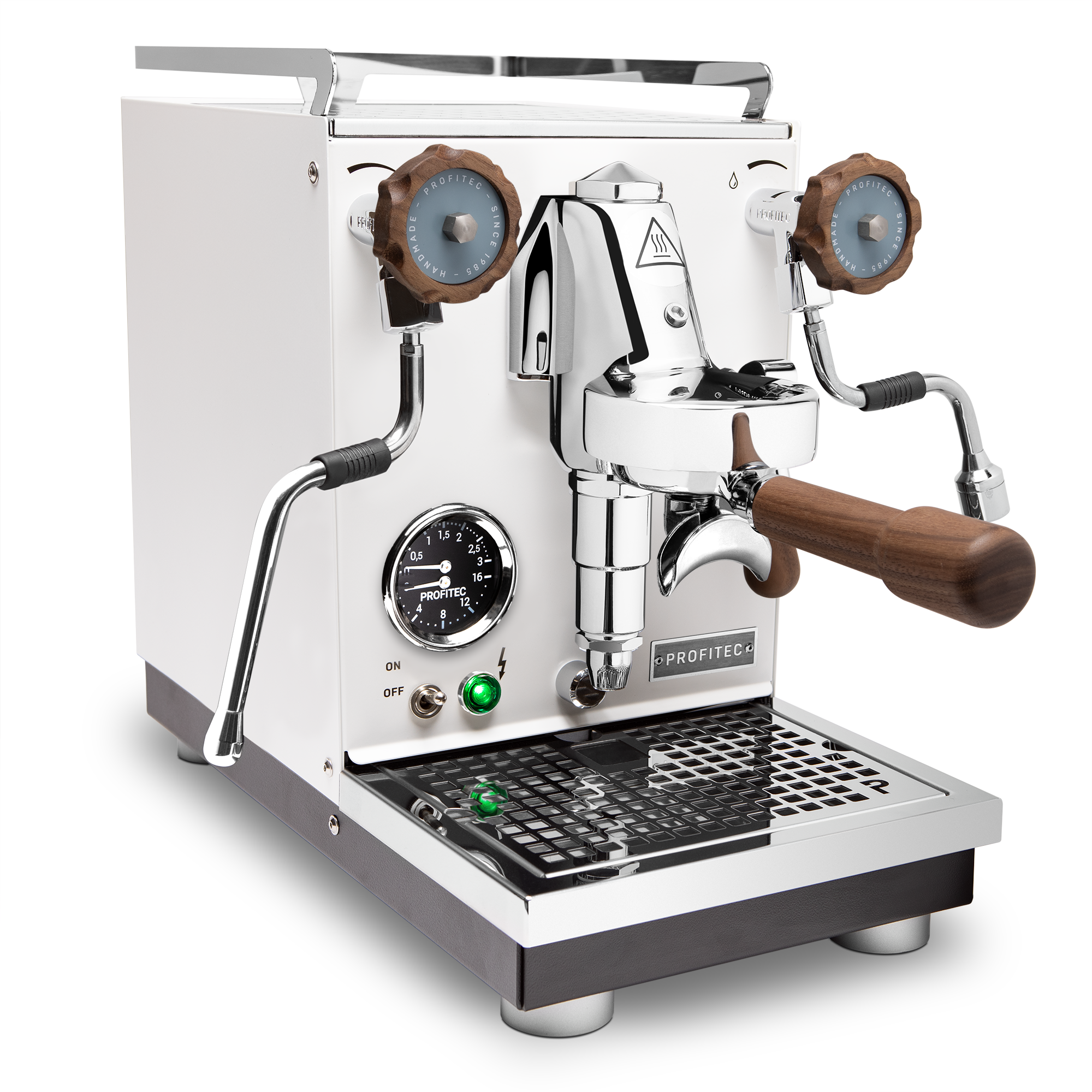 Profitec Pro 400 Espresso Machine – White / Walnut / No Flow Control