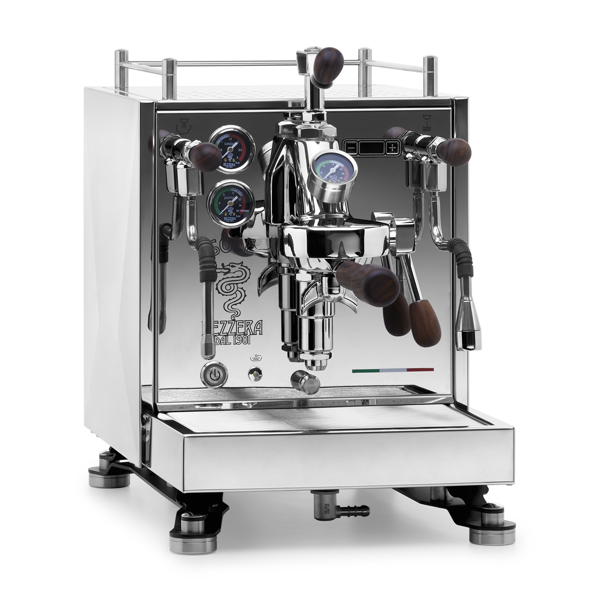 Bezzera Sole Espresso Machine – Stainless Steel / Rosewood / Flow Control