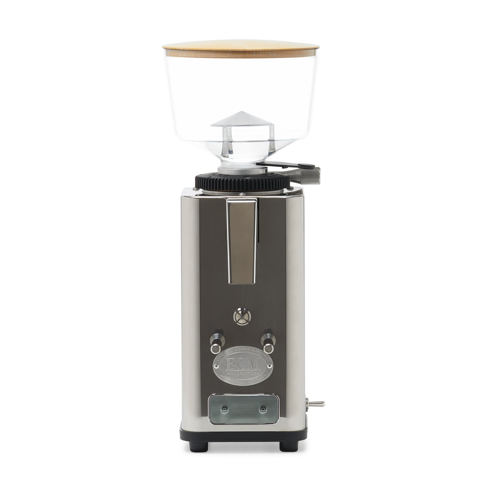 ECM S-Automatik 64 Espresso Grinder – Stainless Steel / Original / Tiger Maple