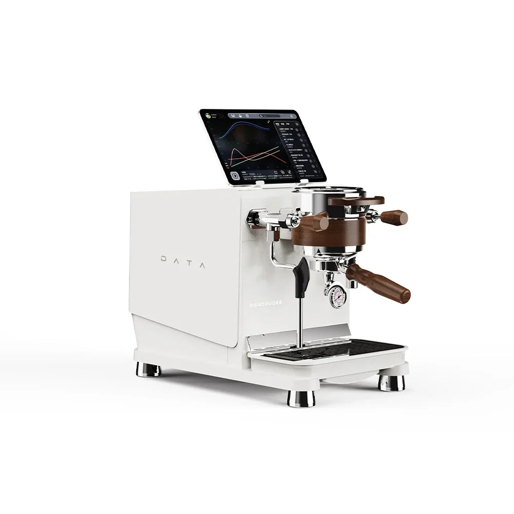Wendougee Data S Espresso Machine – White with Stainless Grouphead / Tank Only