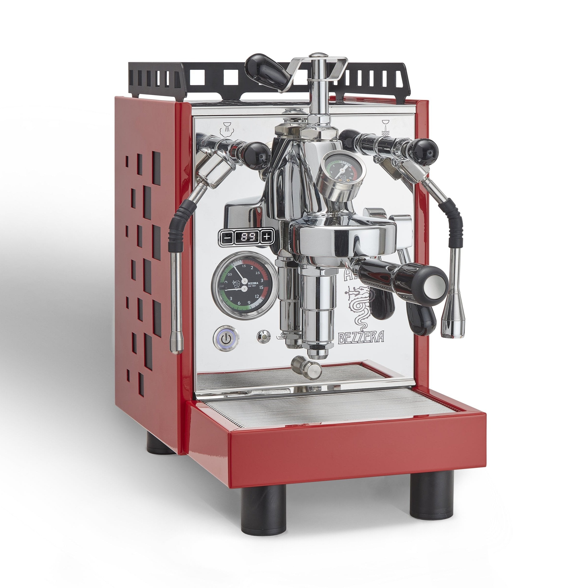 Bezzera Aria PID Espresso Machine with Flow Control - Open Box – Red / Square Cut-Outs / No Accents