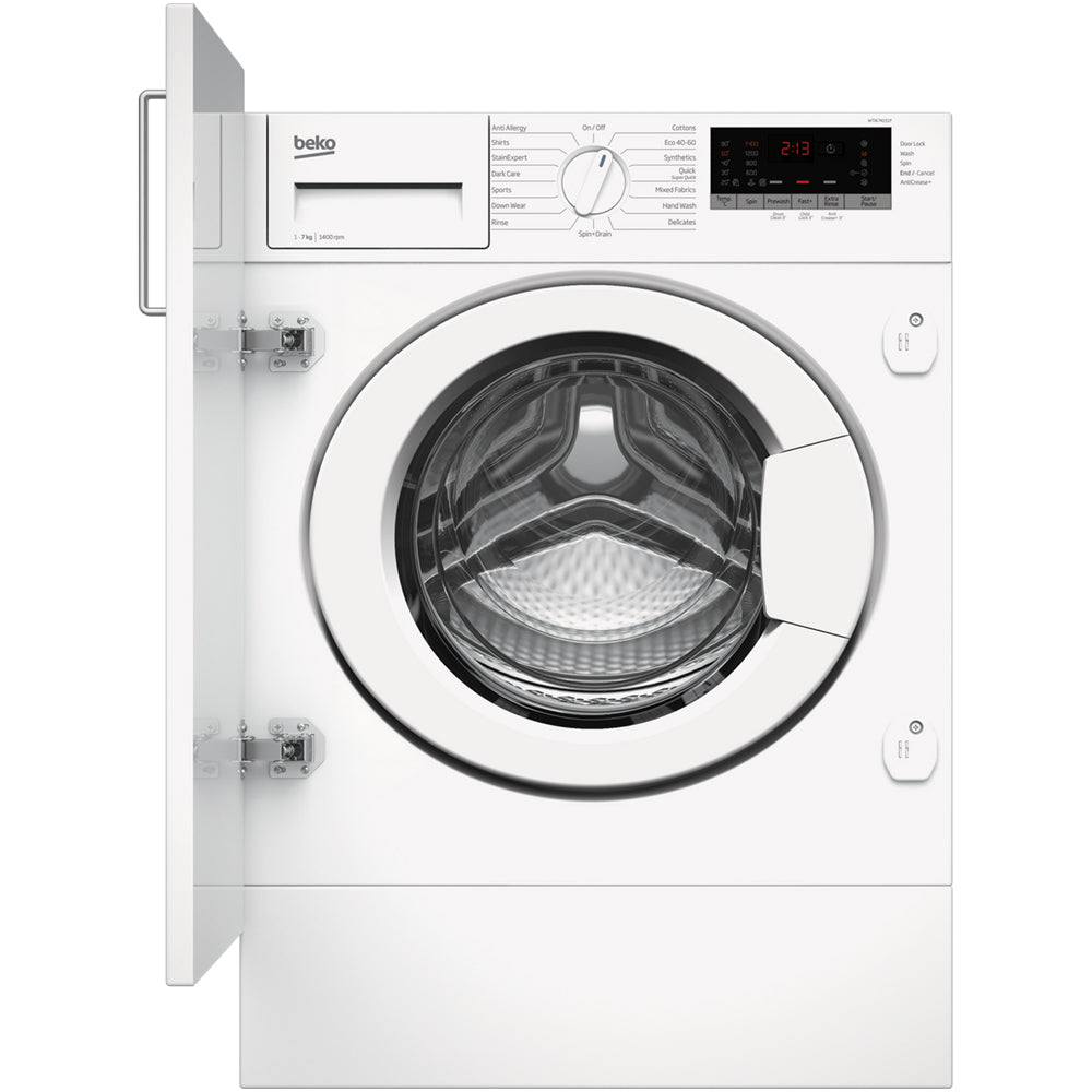 Beko WTIK74151F 7kg 1400rpm Integrated RecycledTub Washing Machine - White
