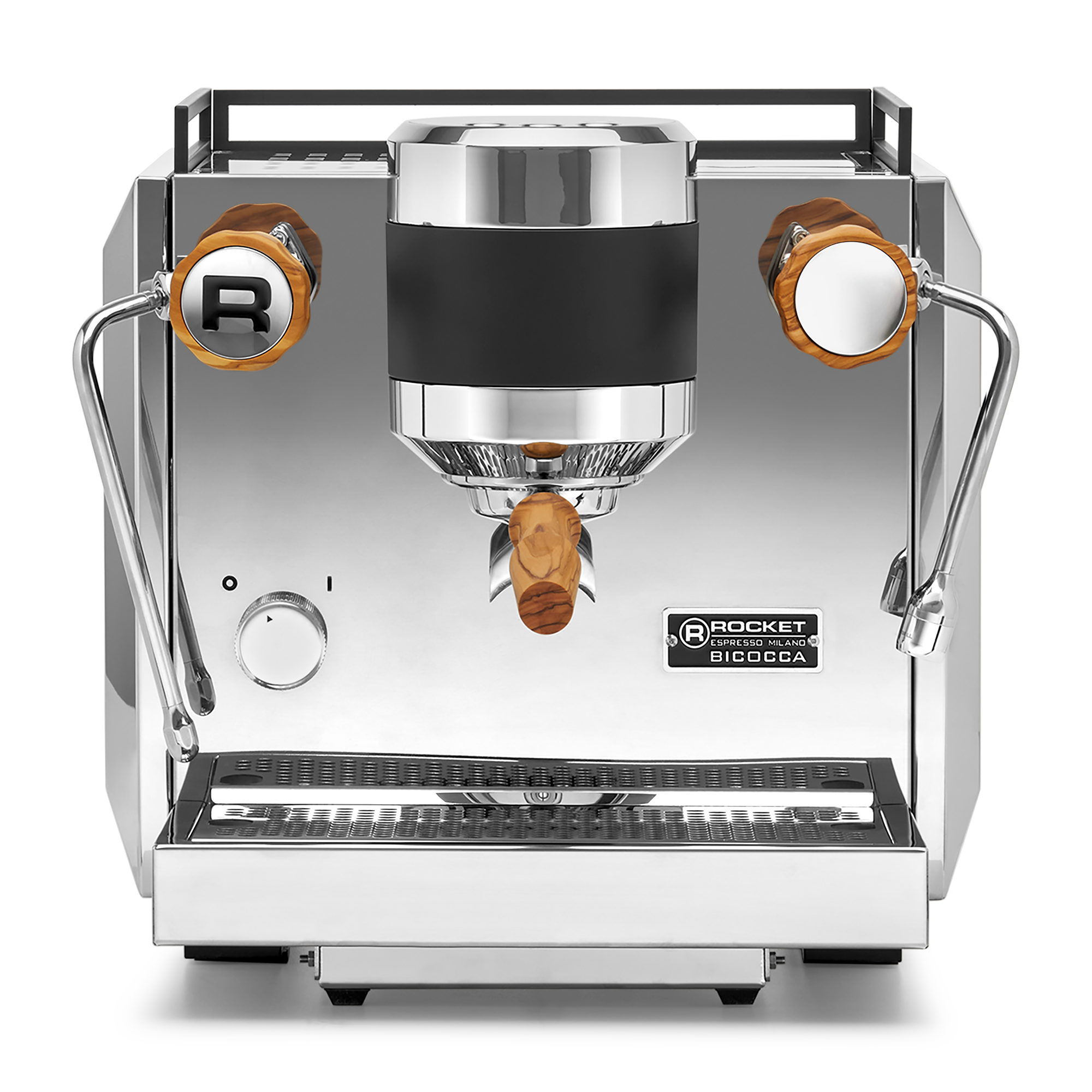 Rocket Espresso Bicocca Espresso Machine – Stainless Steel / Olive Wood