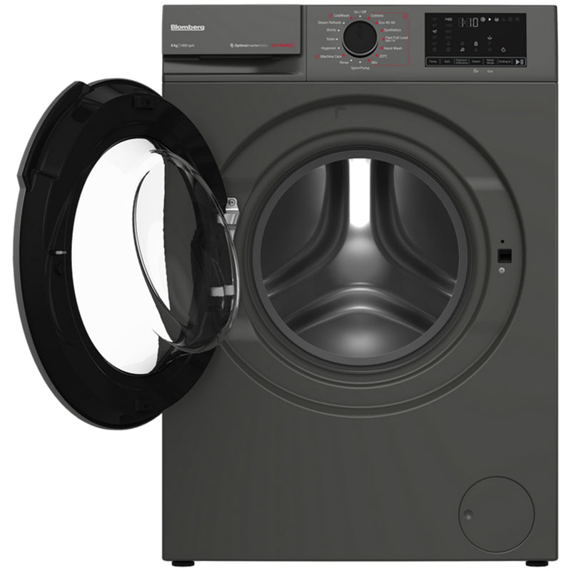 Blomberg LWA18461G 8kg 1400 Spin Washing Machine Graphite – image 3 of 9