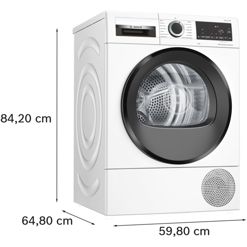 Bosch WQG245A0GB Series 6 9kg Heat Pump Tumble Dryer White - A+++ Rated – image 5 of 9