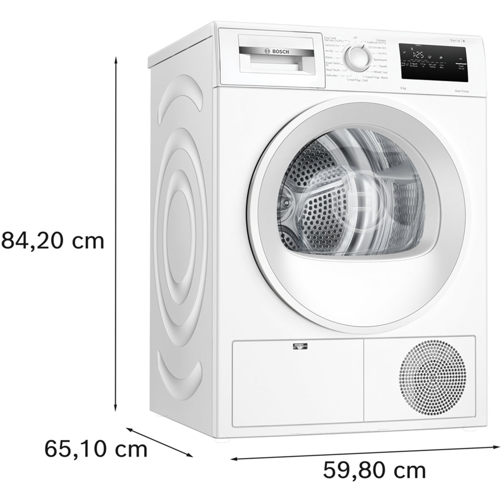 Bosch WTH85225GB Series 4 8kg Heat Pump Tumble Dryer White – image 9 of 9