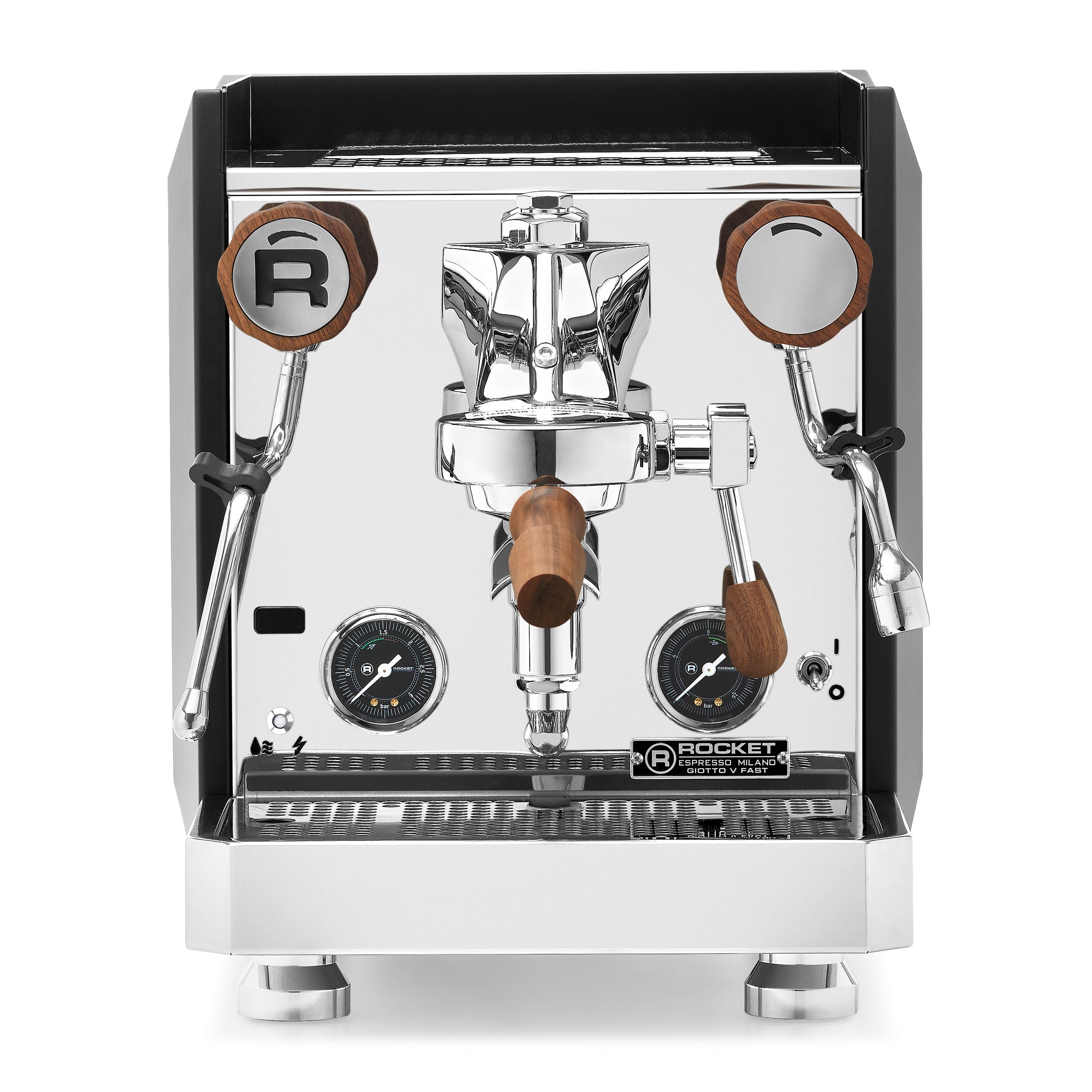 Rocket Espresso Giotto FAST V Espresso Machine – Black / Walnut / No Flow Control