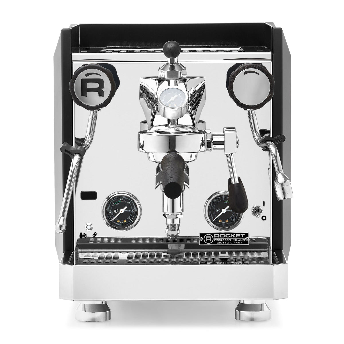 Rocket Espresso Giotto FAST V Espresso Machine – Black / Blackened Oak / Flow Control