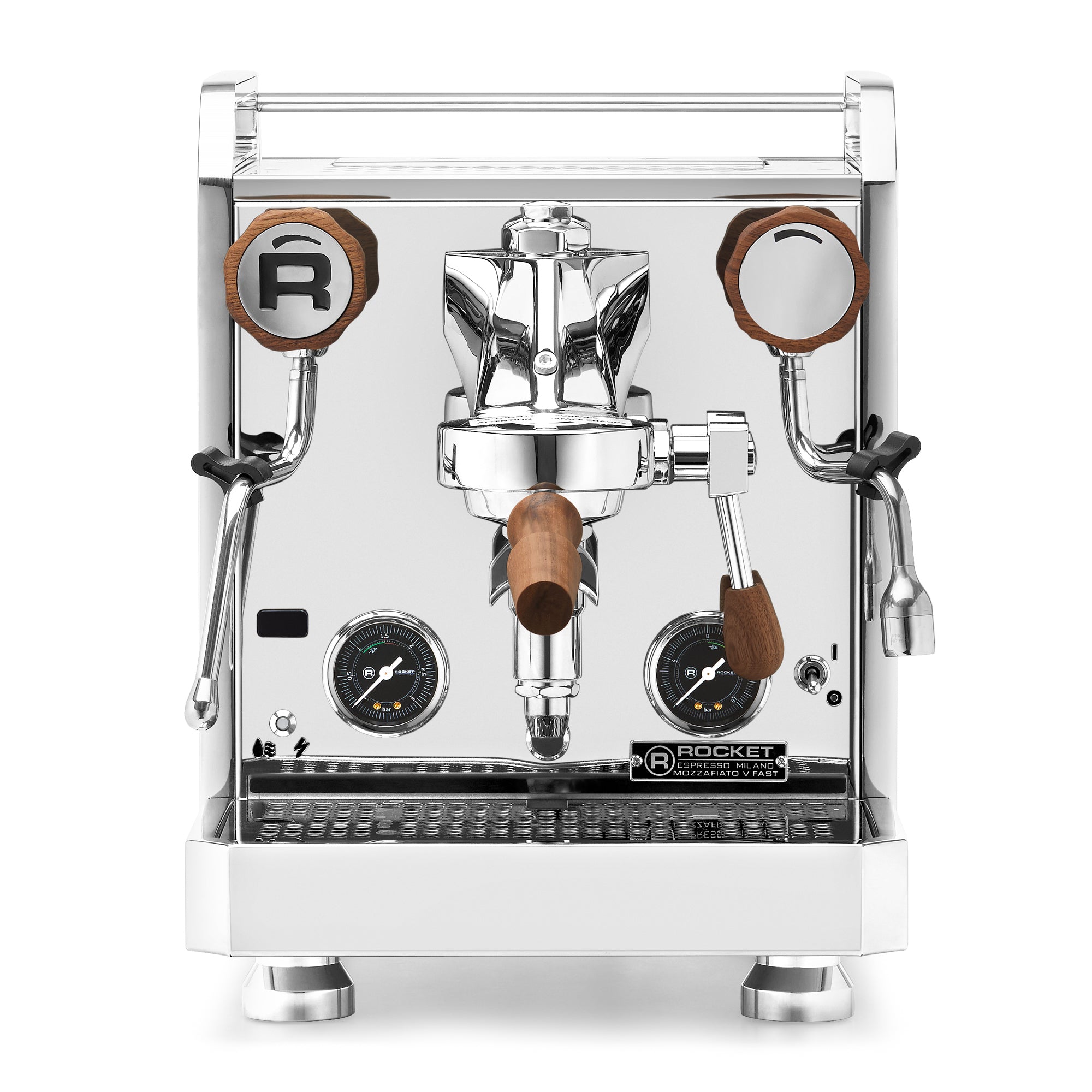 Rocket Espresso Mozzafiato FAST V Espresso Machine – Stainless Steel / Walnut / No Flow Control