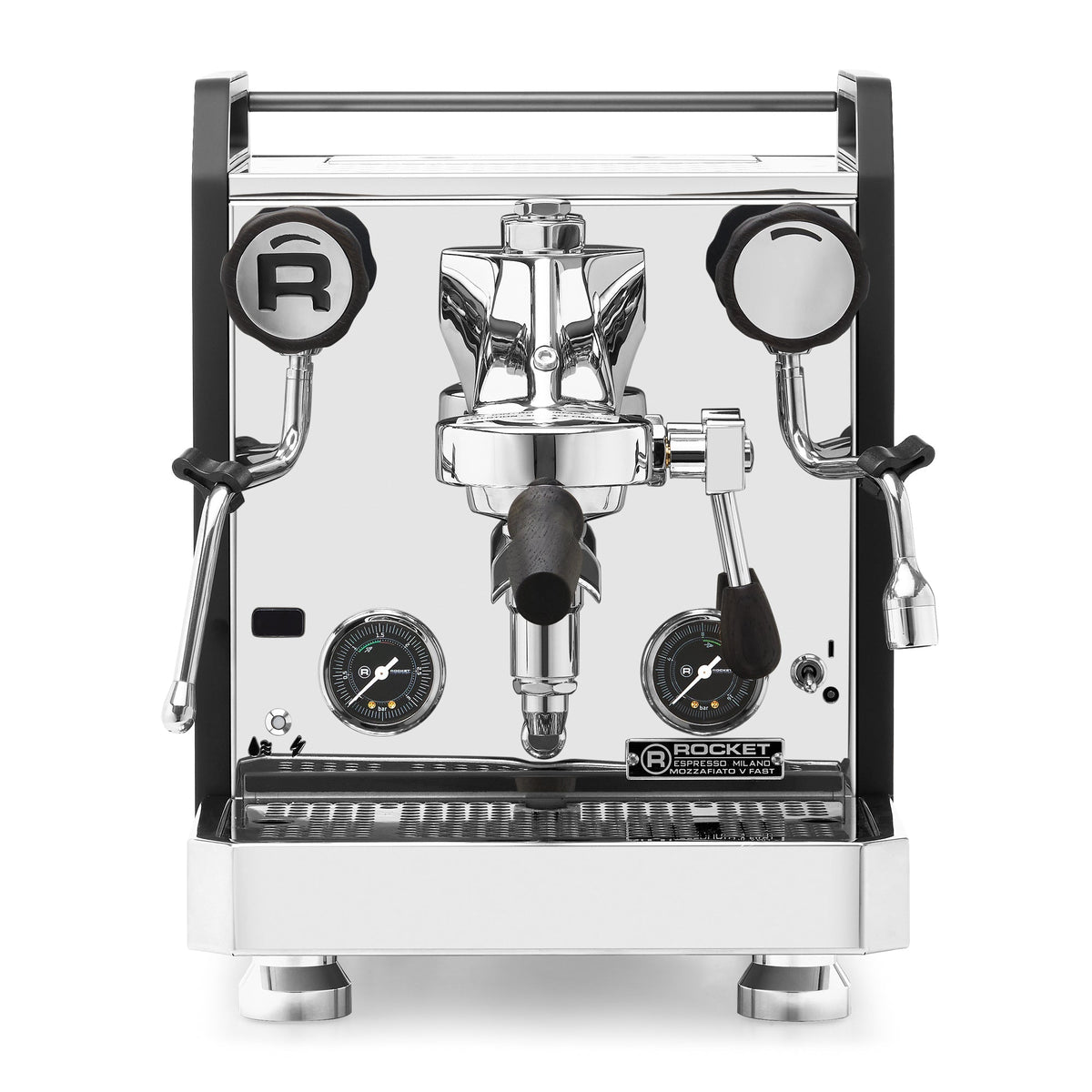 Rocket Espresso Mozzafiato FAST V Espresso Machine – Black / Blackened Oak / No Flow Control