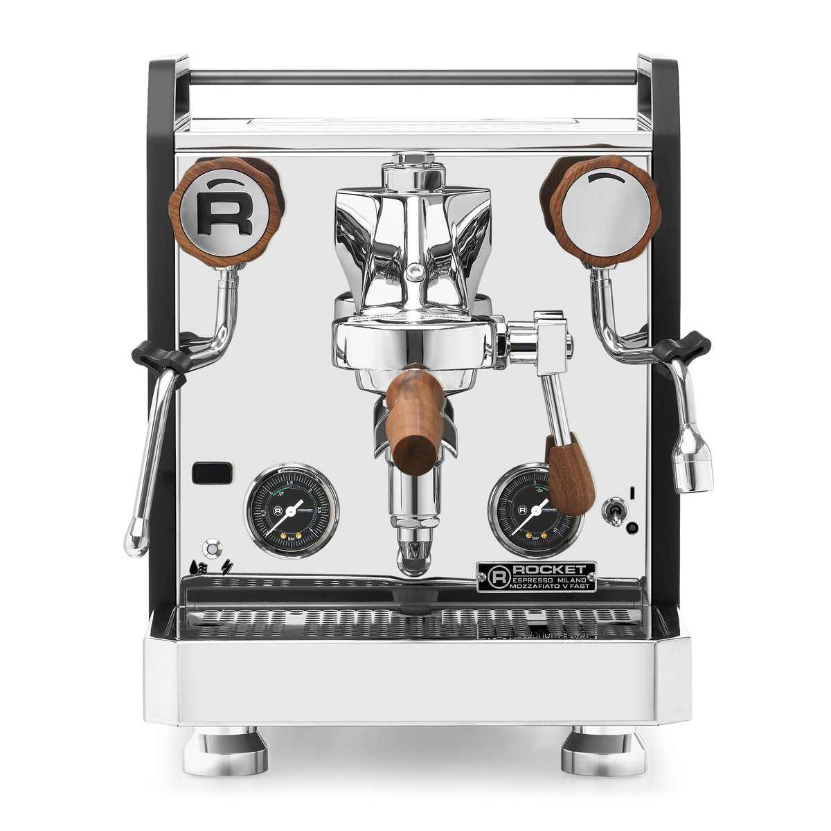 Rocket Espresso Mozzafiato FAST V Espresso Machine – Black / Walnut / No Flow Control